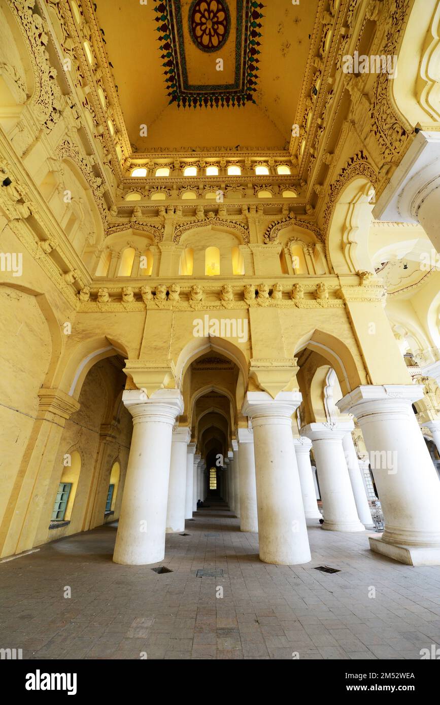 Palais Thirumalai Nayak à Madurai, Tamil Nadu, Inde. Banque D'Images