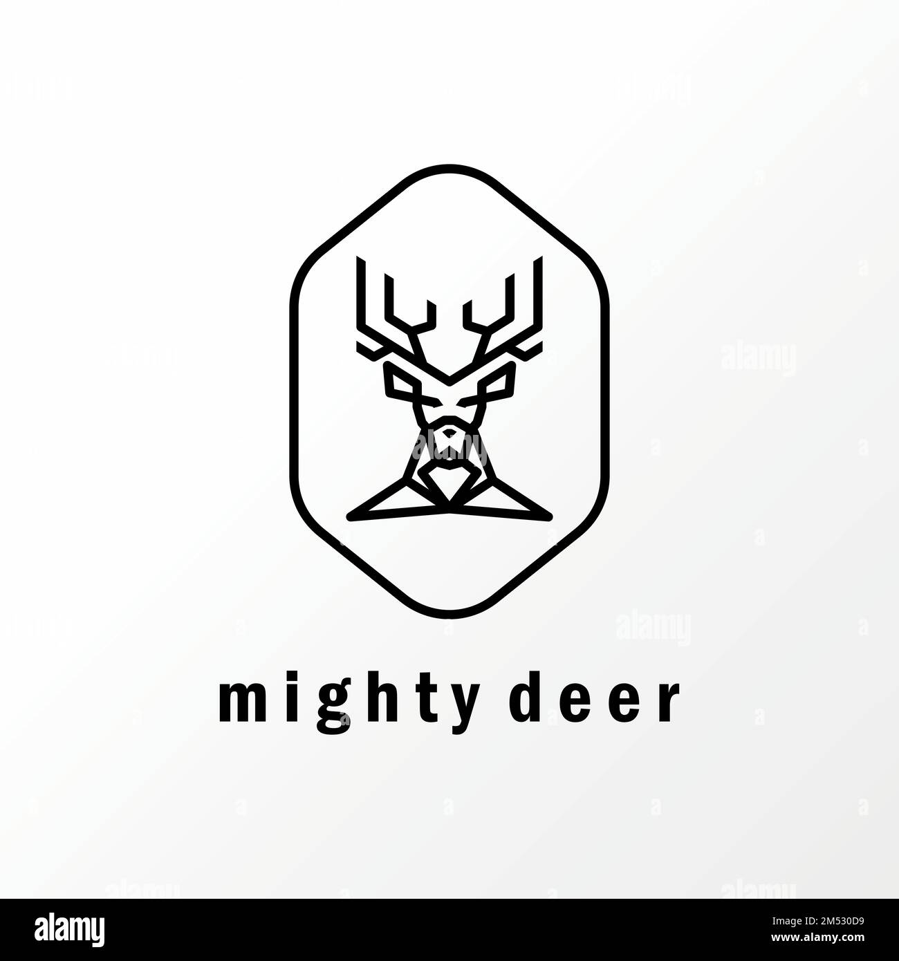 Simple et unique tête de cerf puissant en ligne image graphique icône logo design abstrait concept vecteur stock. utilisé comme symbole lié à l'animal ou à la nature Illustration de Vecteur