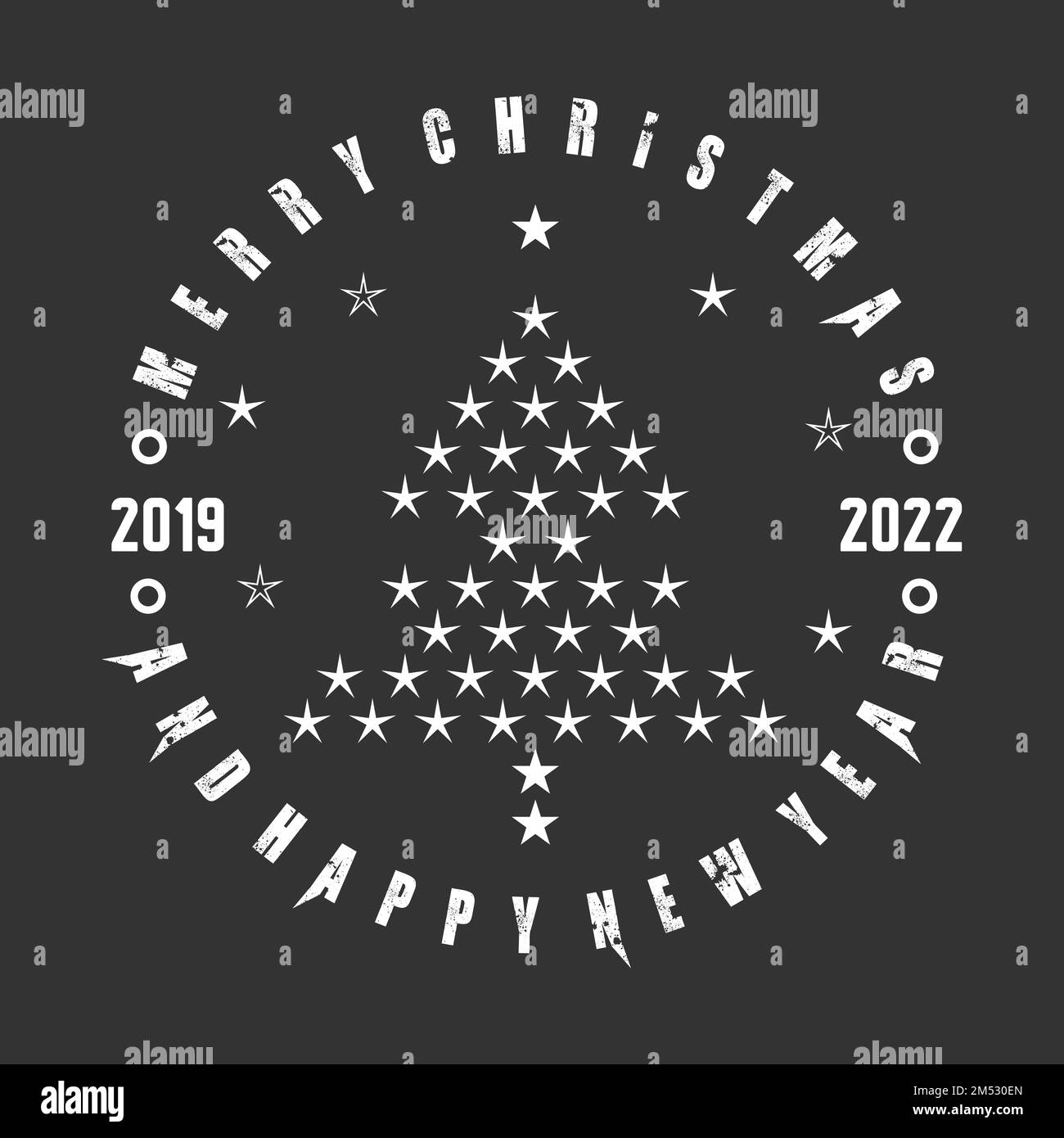 Arbre de Noël simple et unique et bonne année avec star image graphique icône logo design abstrait concept vecteur stock utilisé comme personnage gothique. Illustration de Vecteur