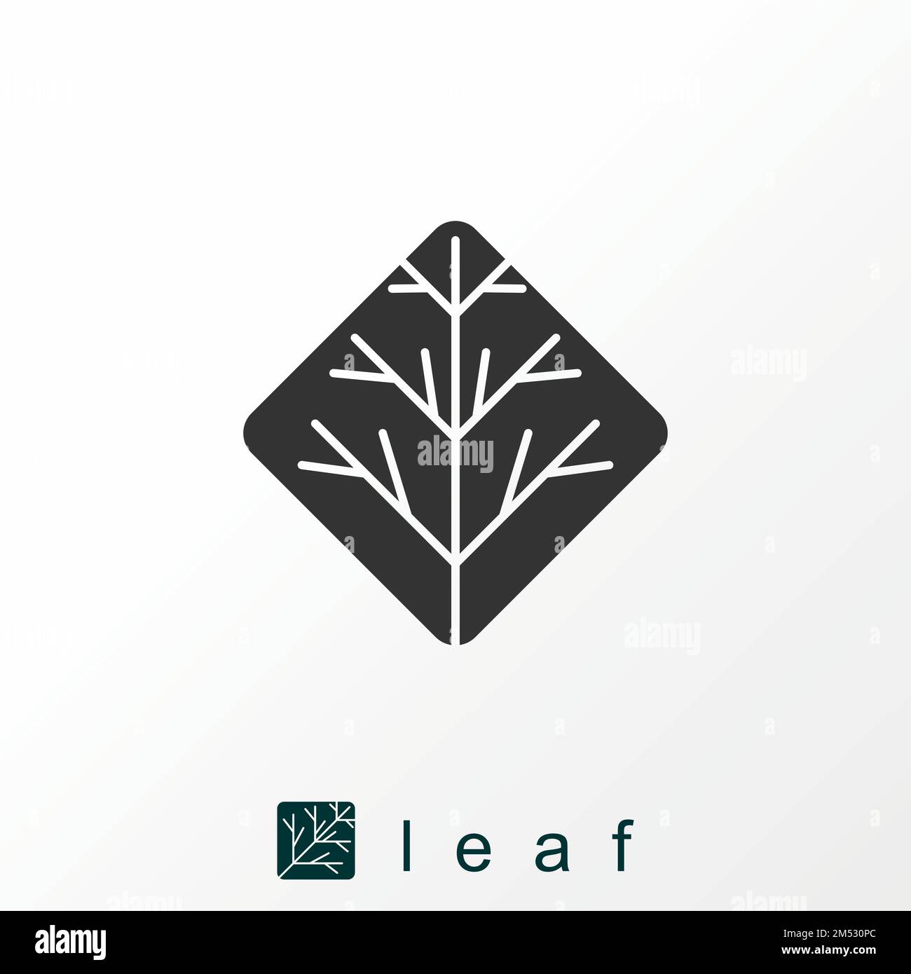 feuille simple et unique ou feuilles en forme rectangulaire image graphique icône logo design abstrait concept vecteur stock. lié à la nature ou à la plante. Illustration de Vecteur