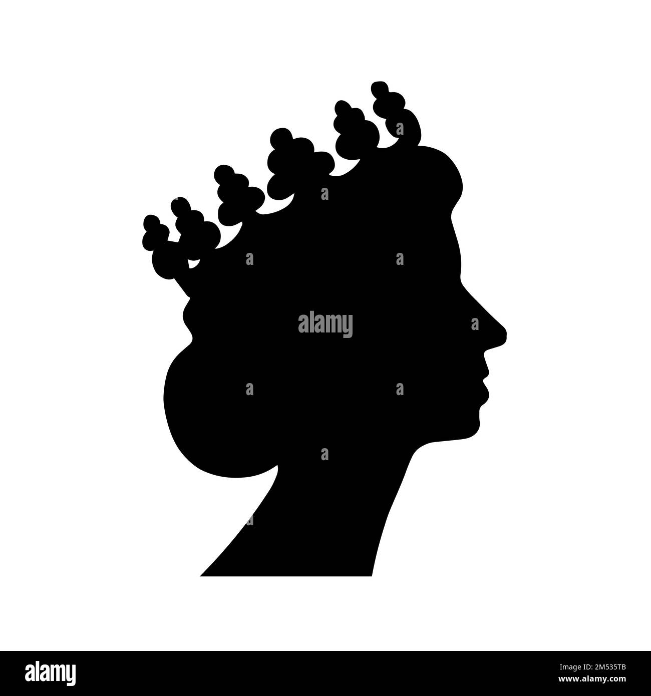 Silhouette vectorielle noire de la reine Elizabeth Illustration de Vecteur