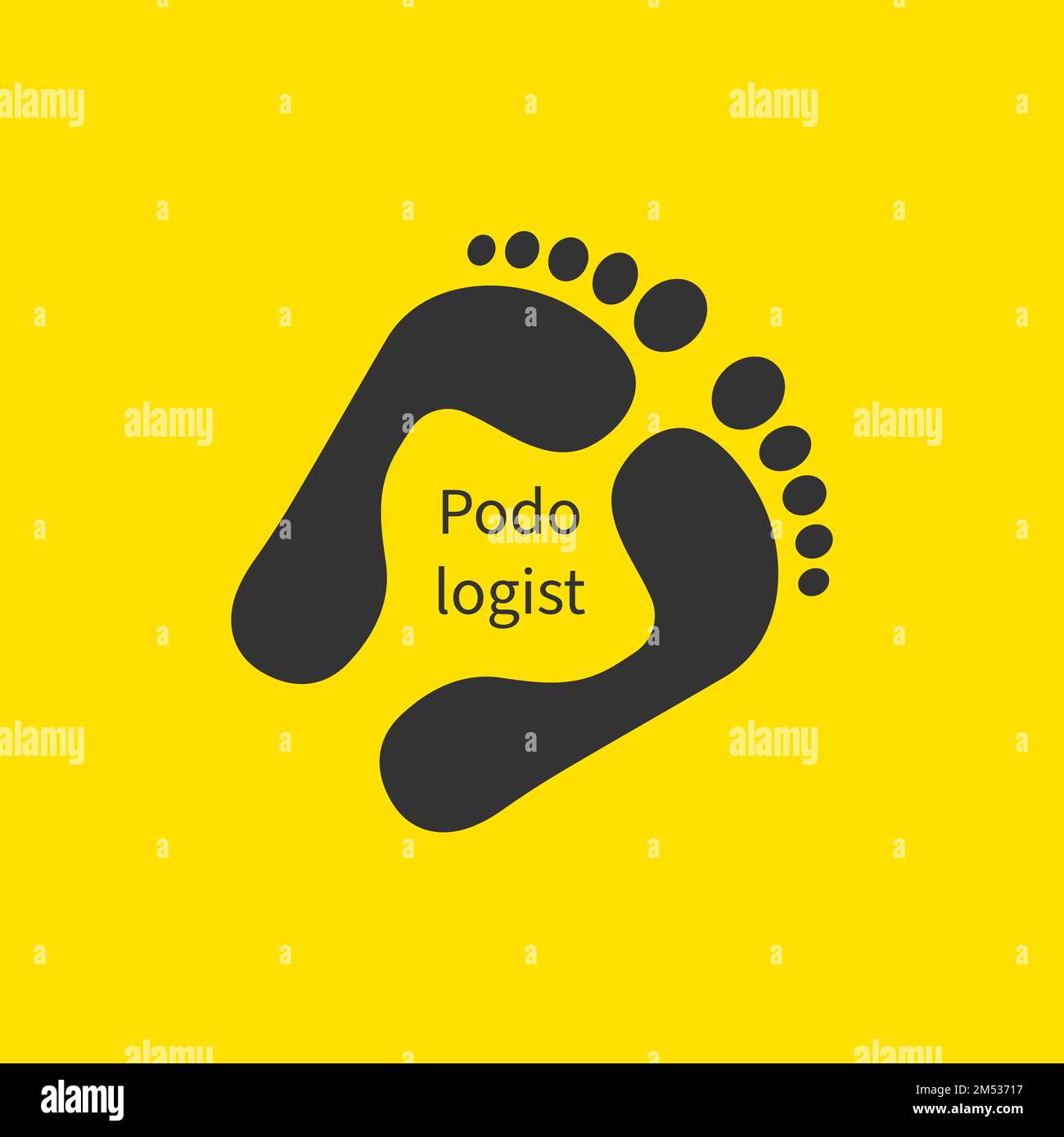 Logo Podologue, salon de pédicure, icône de santé des pieds. Symbole plat noir Podologie Illustration de Vecteur