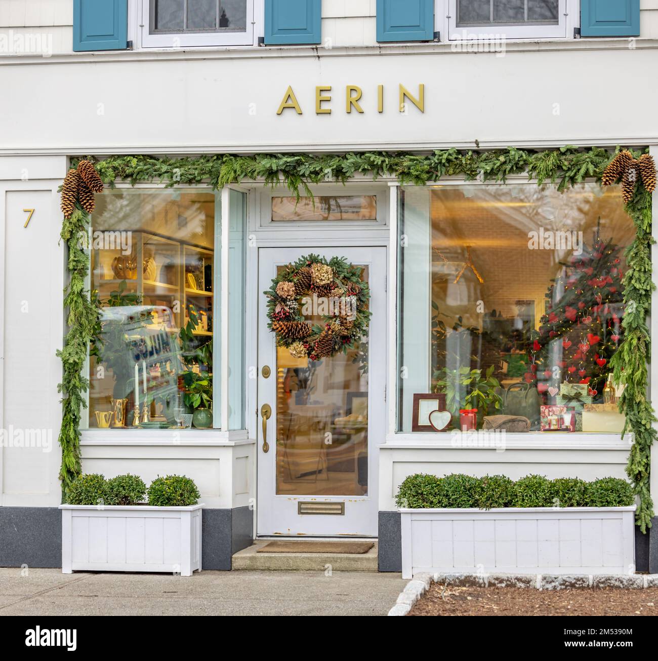 Façade avant d'Aerin à East Hampton, NY Banque D'Images