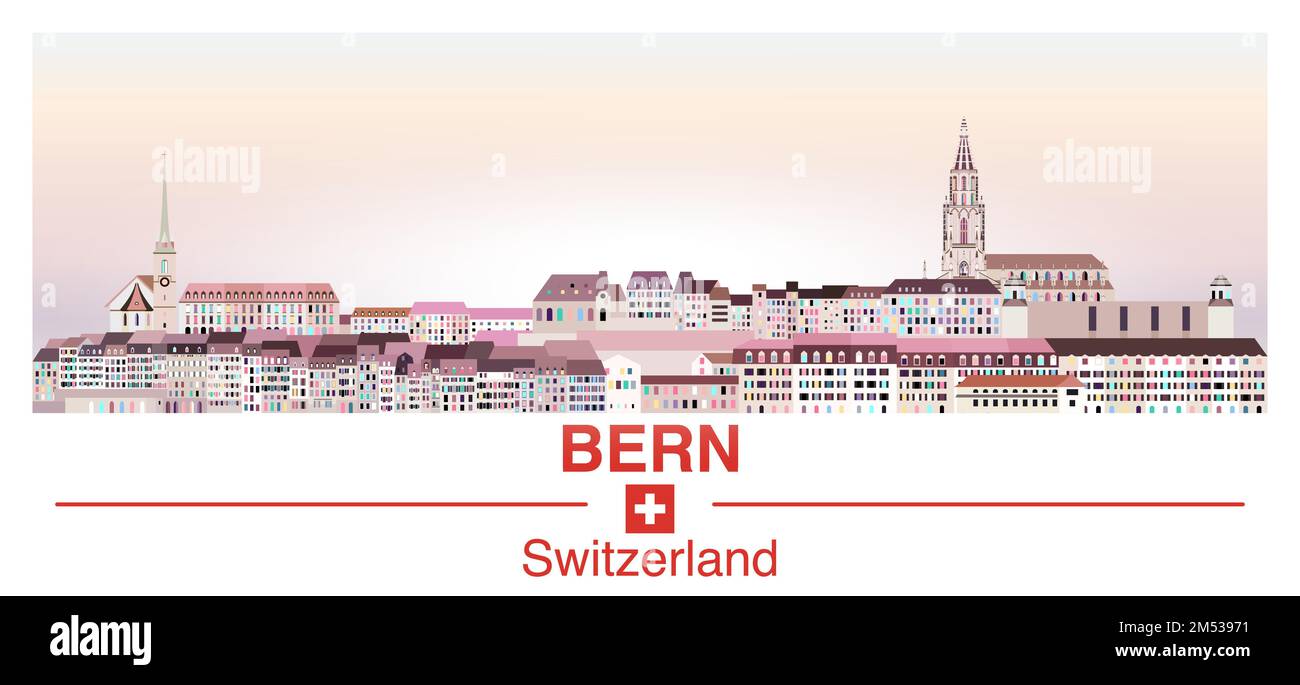 Horizon de Berne en couleurs vives poster vectoriel Illustration de Vecteur