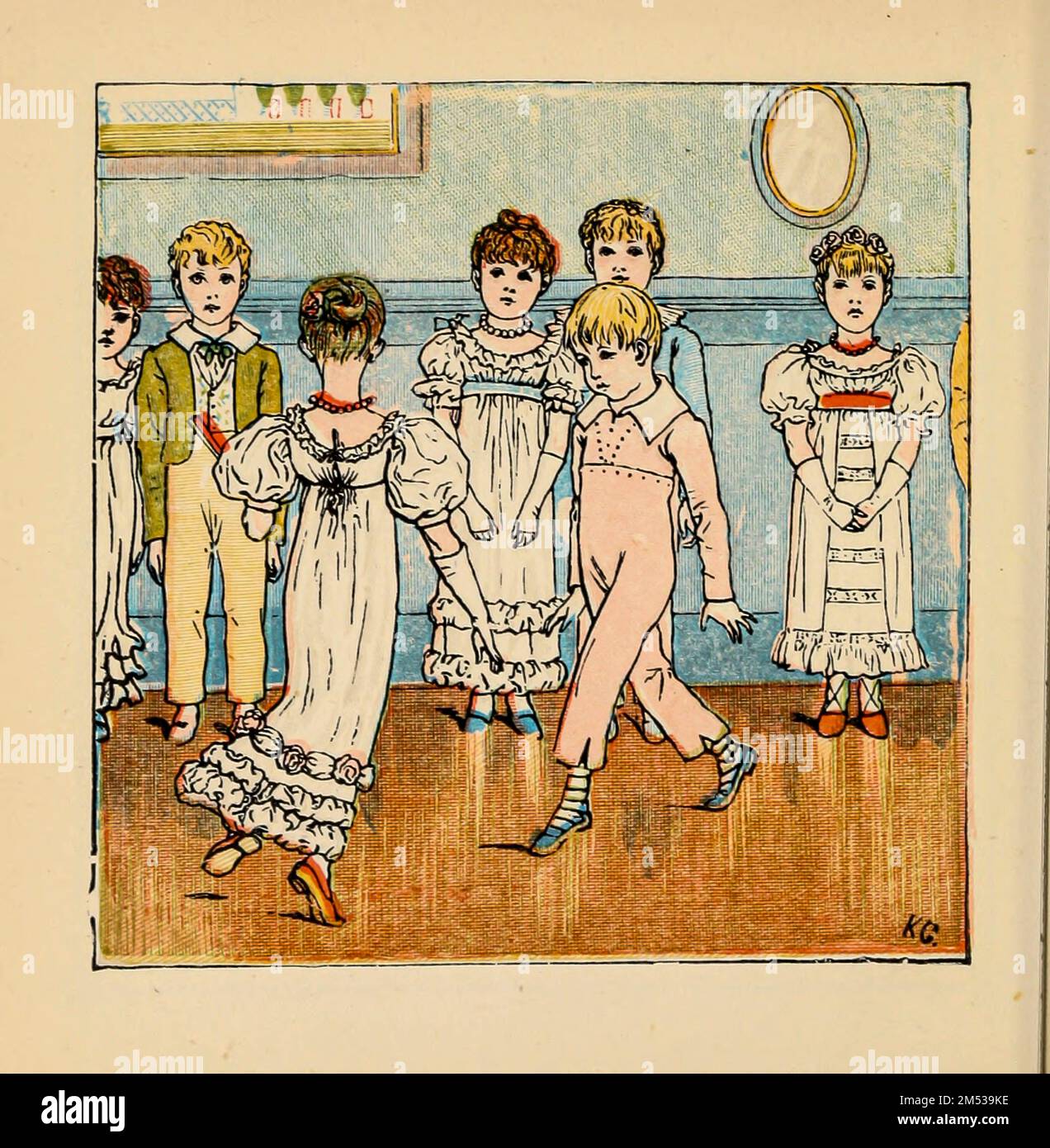 Le mois de décembre du livre d'anniversaire de Kate Greenaway par Greenaway, Kate, 1846-1901; avec verset par Mme sale Barker, publié en 1880 par F. Warne London, New York Banque D'Images