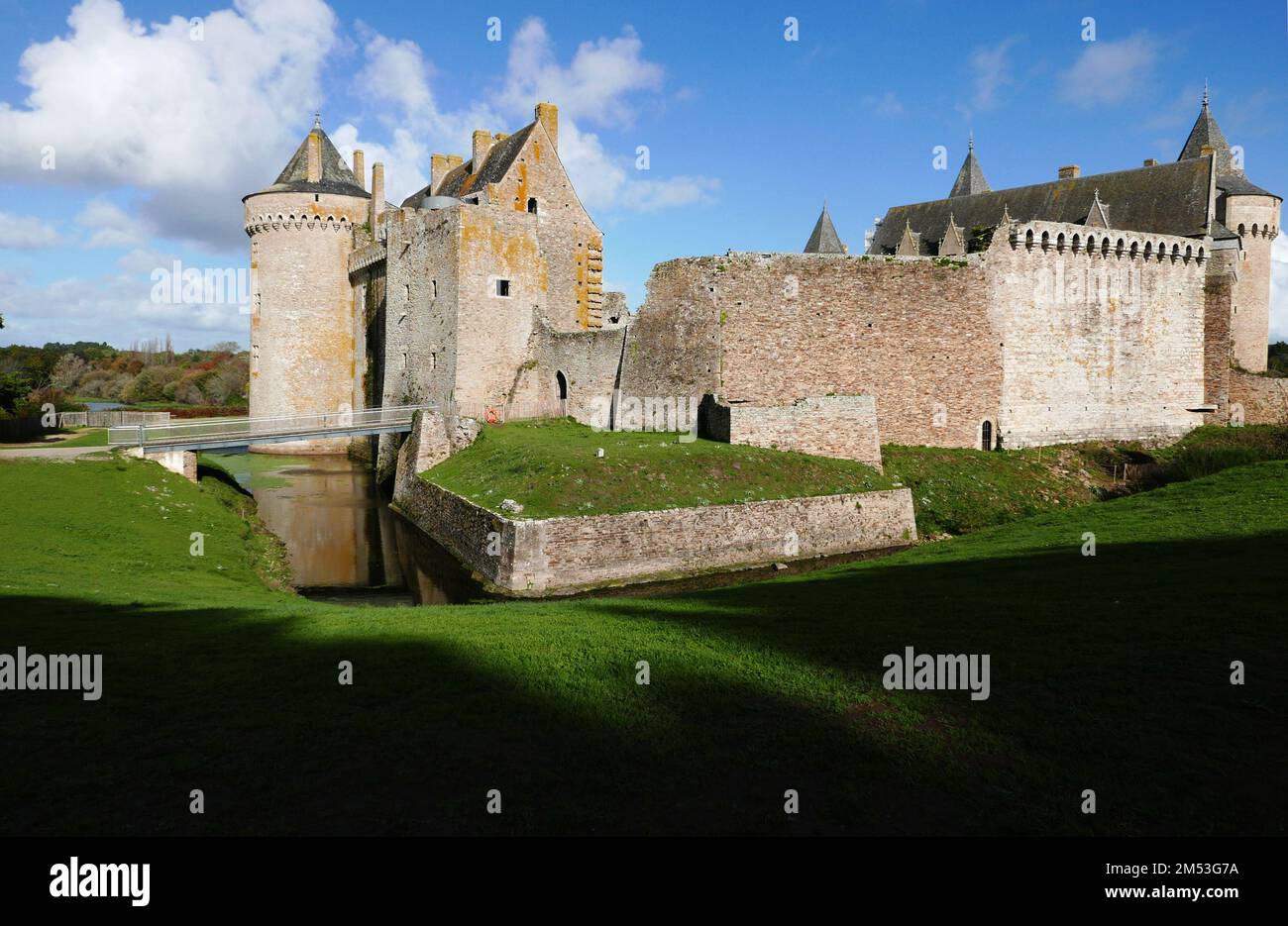 Château de Suscinio, maison préférée des ducs de Bretagne, Sarzeau, Morbihan, Bretagne, Bretagne, France, Europe; logement imvelleux Banque D'Images