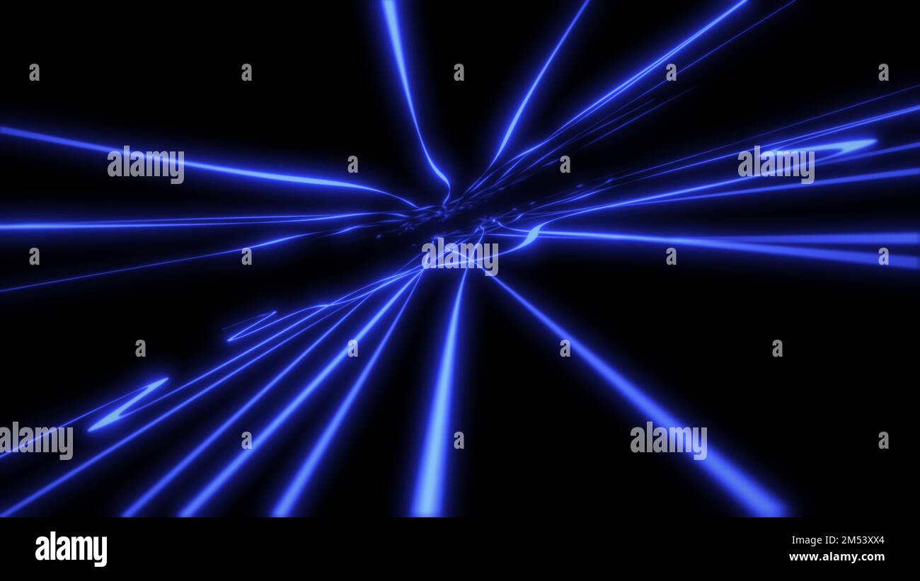 Résumé géométrique bleu lignes de couleur arrière-plan néon éléments dynamiques phosphorescents. Banque D'Images