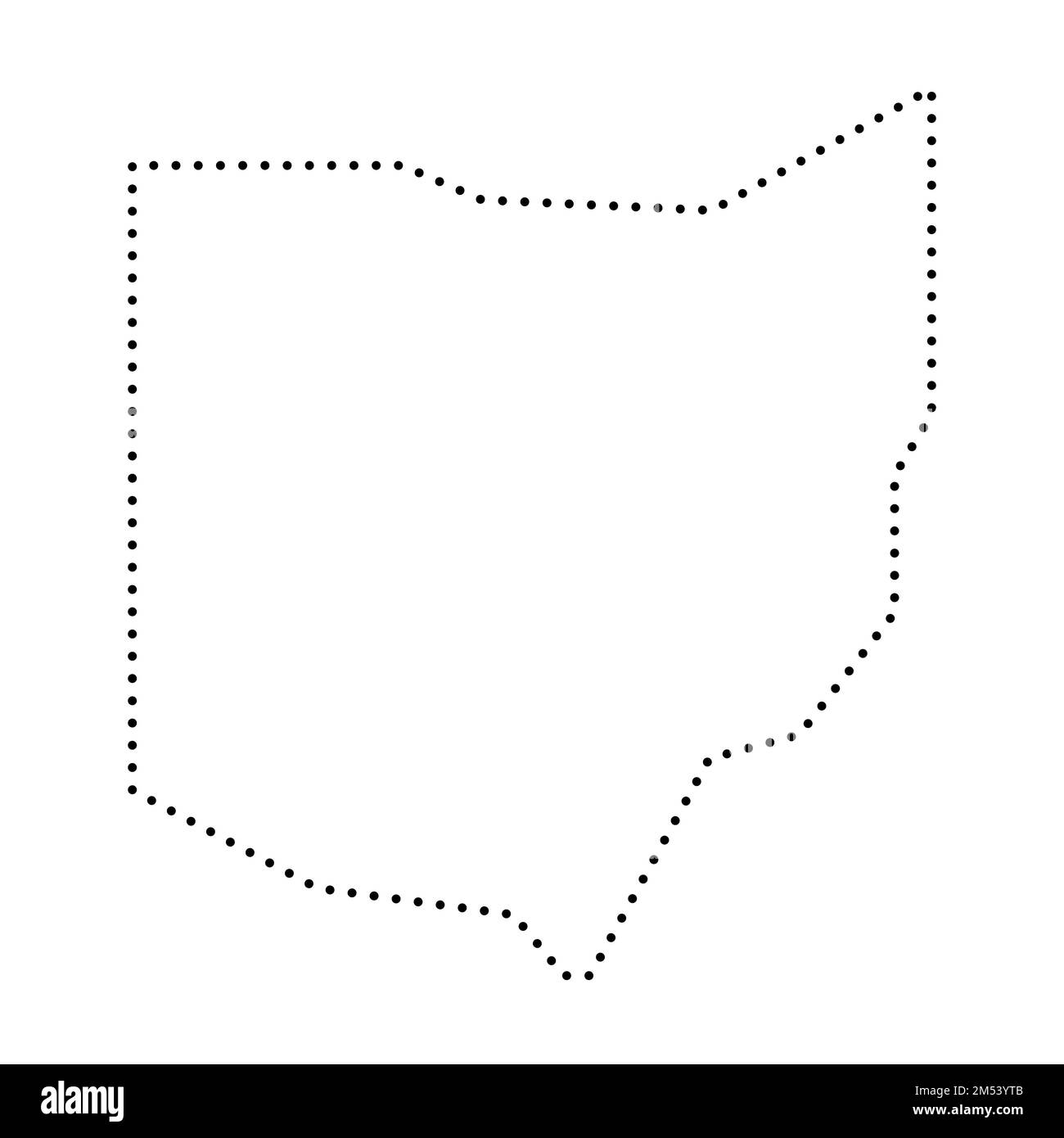 Ohio, États-Unis d'Amérique, États-Unis. Carte simplifiée des contours noirs épais. Illustration simple à vecteur plat Illustration de Vecteur