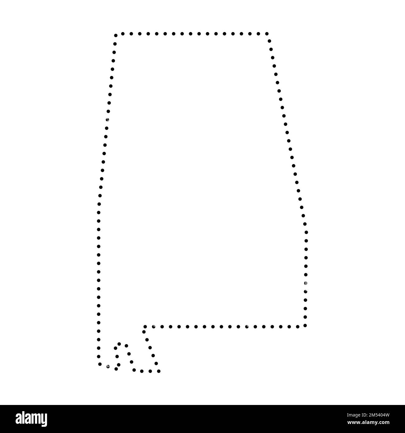 Alabama État des États-Unis d'Amérique, États-Unis. Carte simplifiée des contours noirs épais. Illustration simple à vecteur plat Illustration de Vecteur