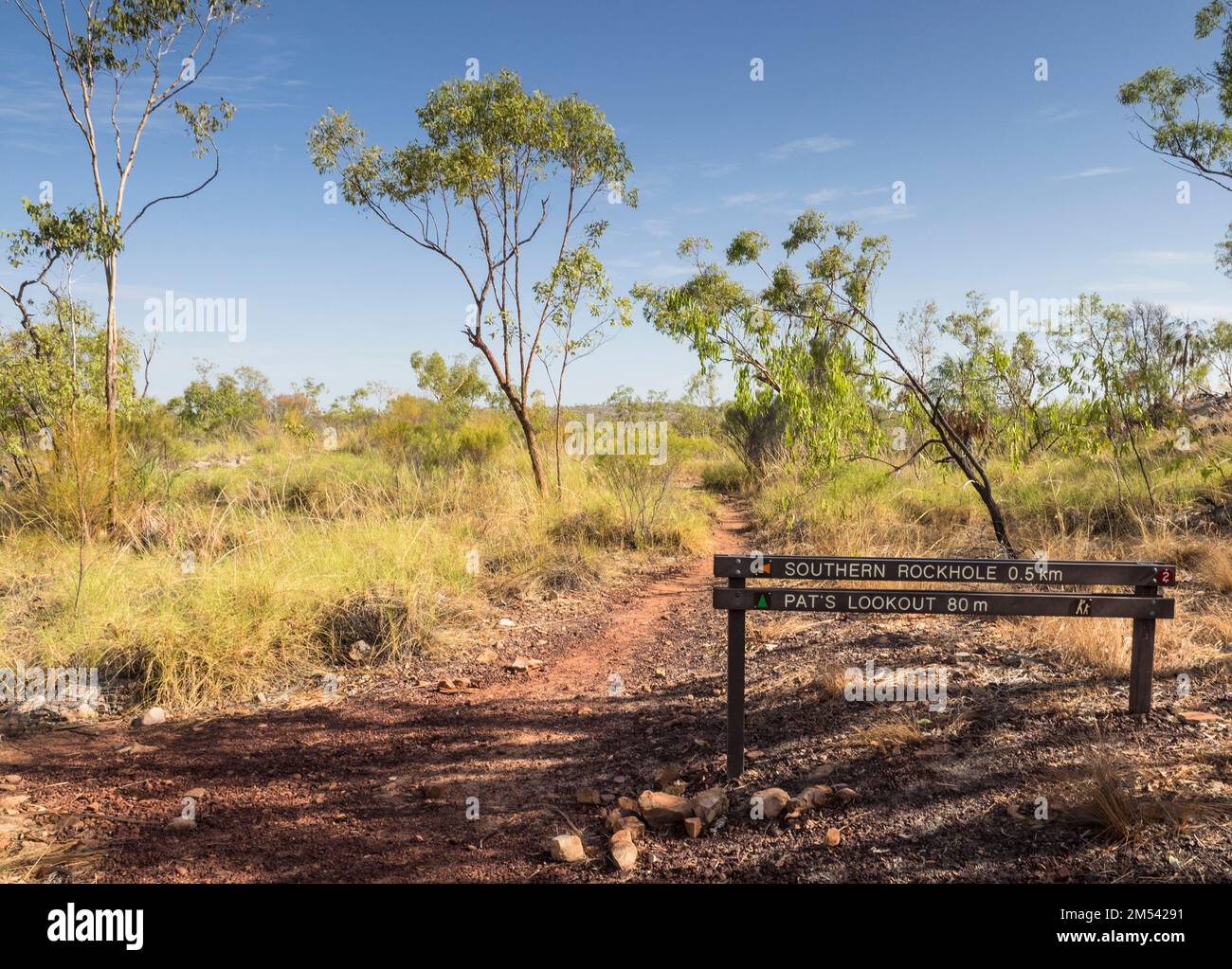 Jonction sur piste vers Southern Rockhole, Southern Walks, Katherine gorge, parc national de Nitmiluk, territoire du Nord, Australie Banque D'Images