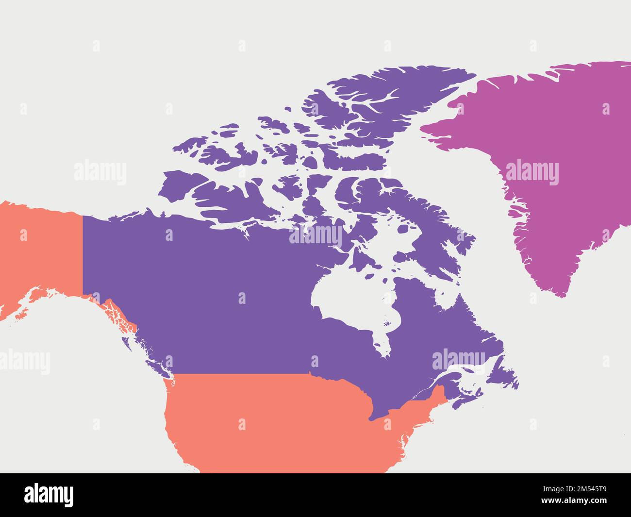 Carte vierge du Canada. Carte politique détaillée du Canada et des pays voisins Illustration de Vecteur