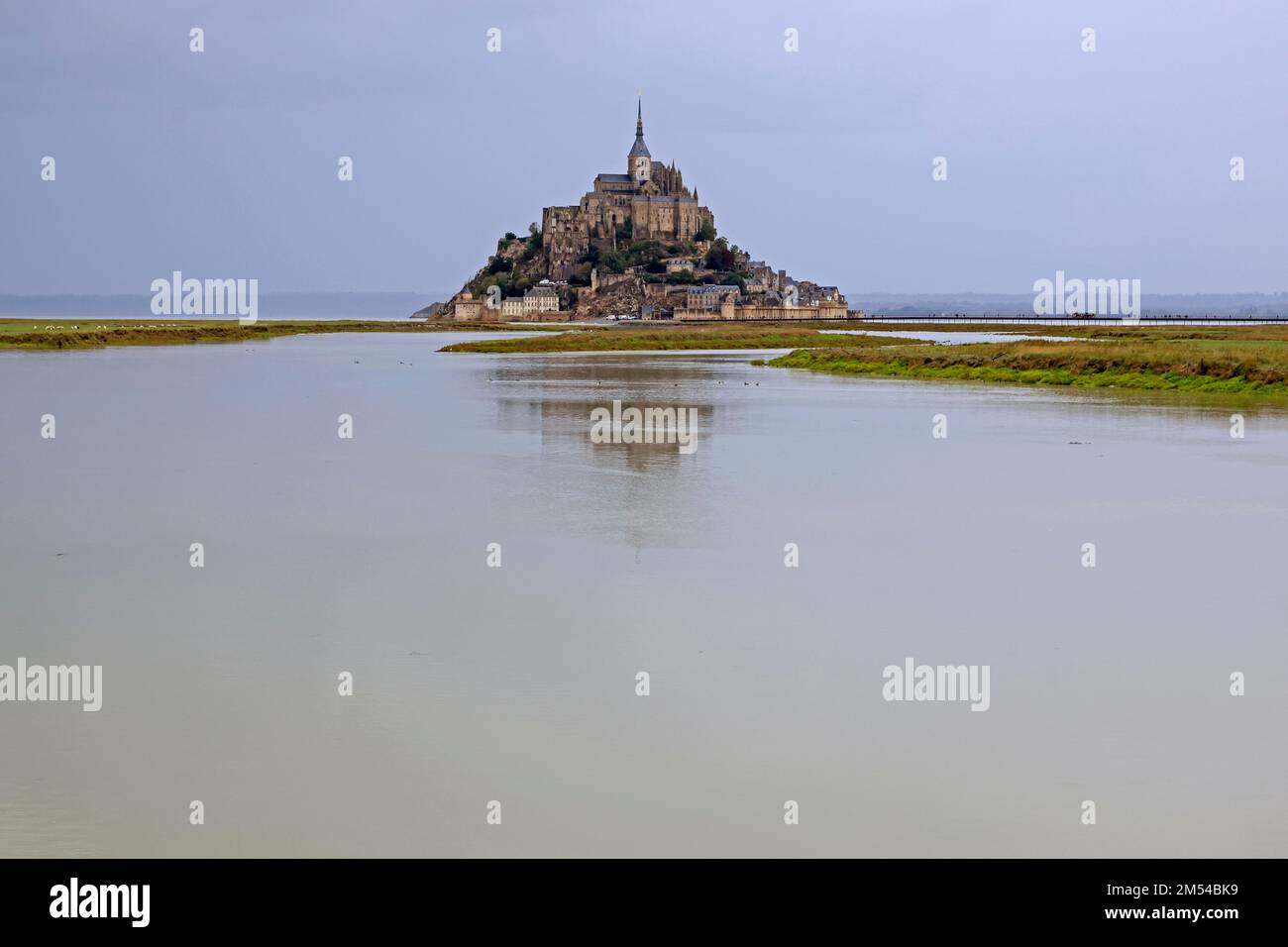 Ambiance légère au Mont-Saint-Michel, Bretagne, Normandie, France Banque D'Images