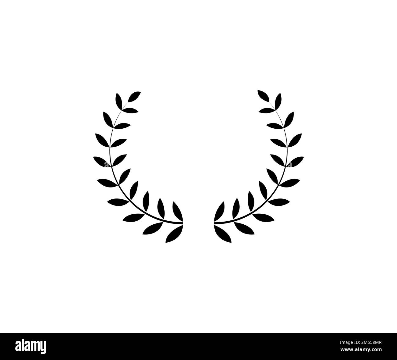 Couronne de cercle Laurel. Branche de feuilles de blé de chêne d'olive grec Illustration de Vecteur