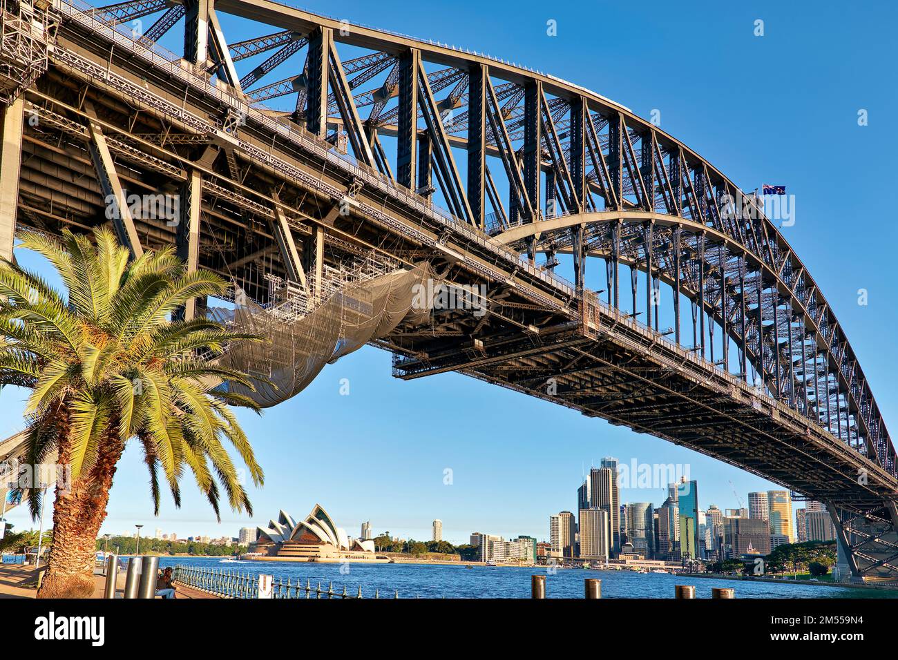 Sydney. Nouvelle-Galles du Sud. Australie. L'Opéra et le pont du port Banque D'Images