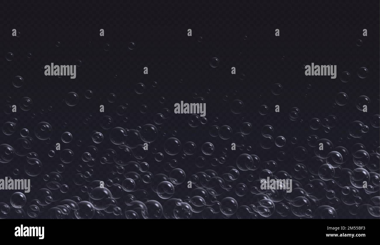 Bulles de savon réalistes avec reflets arc-en-ciel, mousse de shampooing irisée Illustration de Vecteur