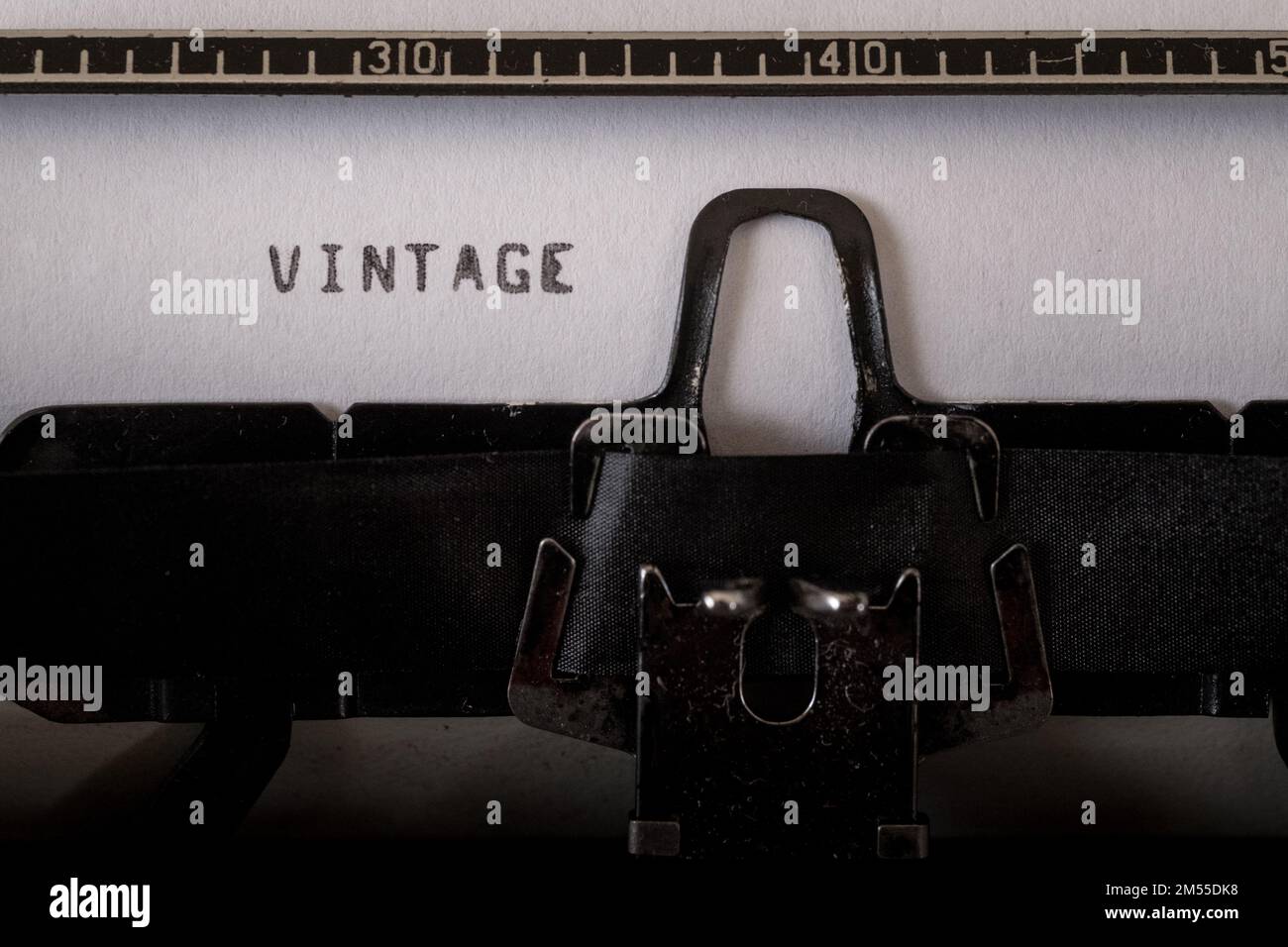 Mot vintage écrit sur une machine à écrire Banque D'Images