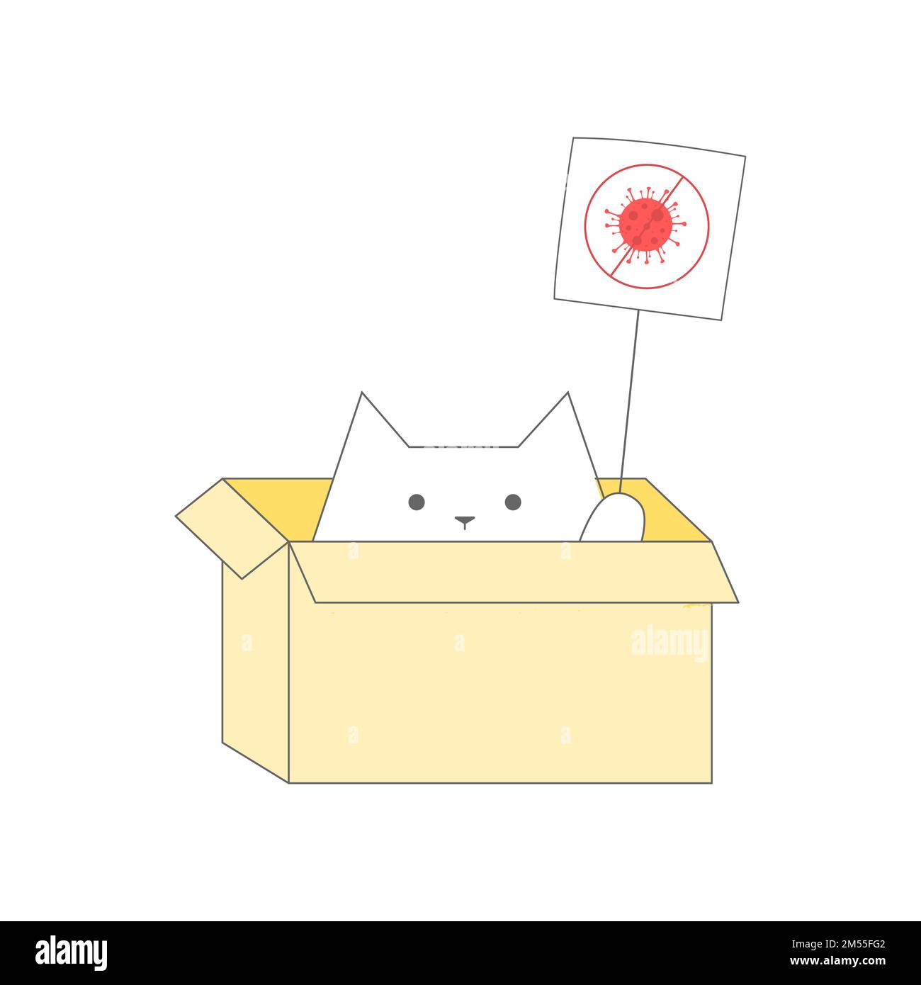 Le chat proteste contre les interdictions des Covid. Le concept de protestation de la Chine Illustration de Vecteur Le chat proteste contre les interdictions des Covid. Le concept de protestation de la Chine Illustration de Vecteur