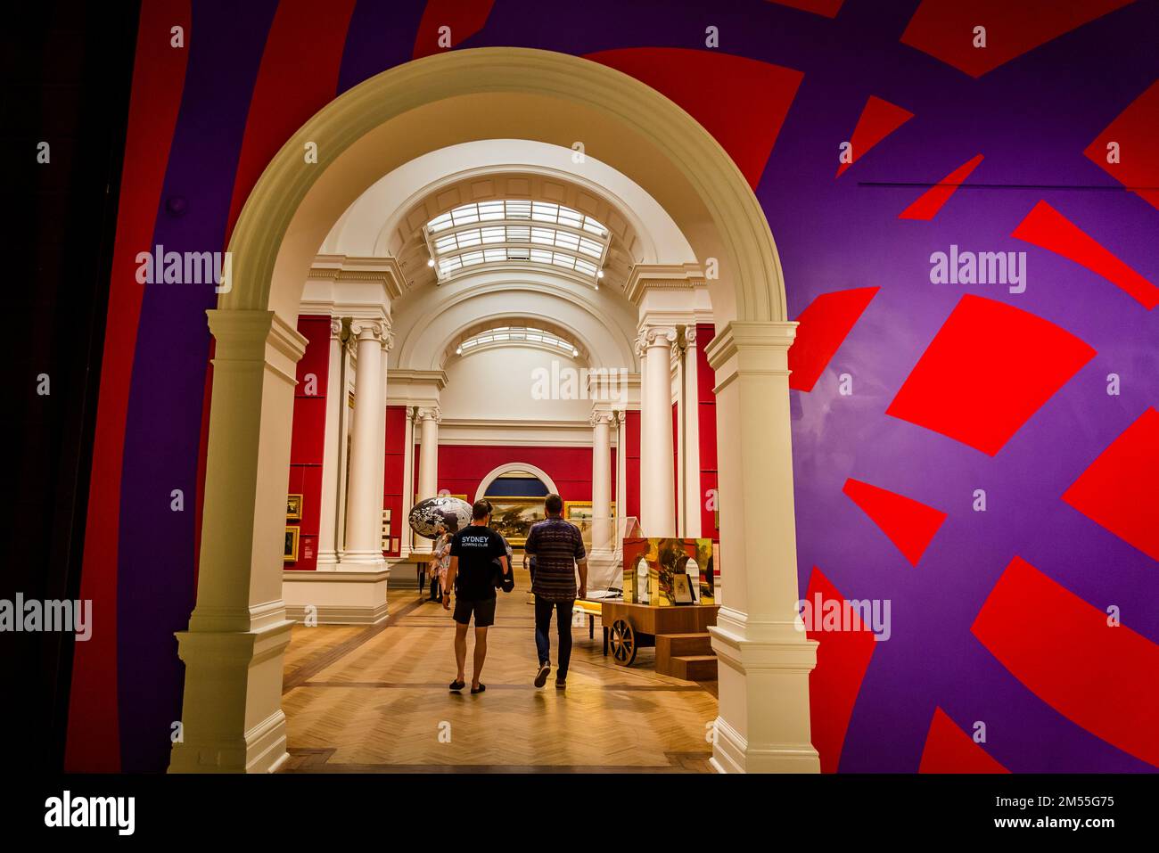 Sol LeWitt: Affinités et résonances, une étonnante peinture murale de 300 mètres carrés intitulée dessin de mur #955: doopy, la galerie d'art de New Sout Banque D'Images