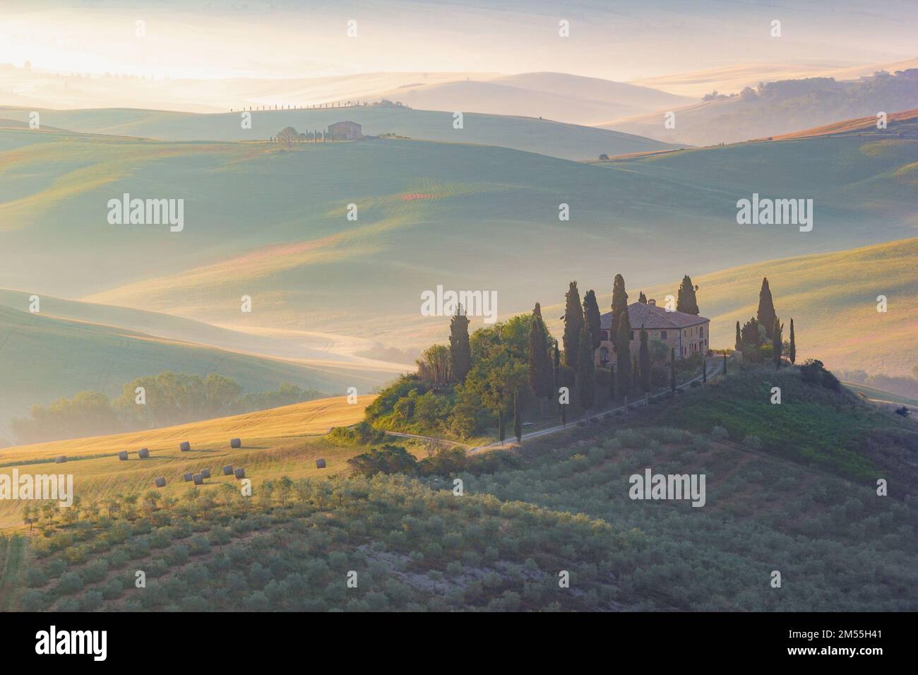 Paysage en Toscane, campagne italienne Banque D'Images