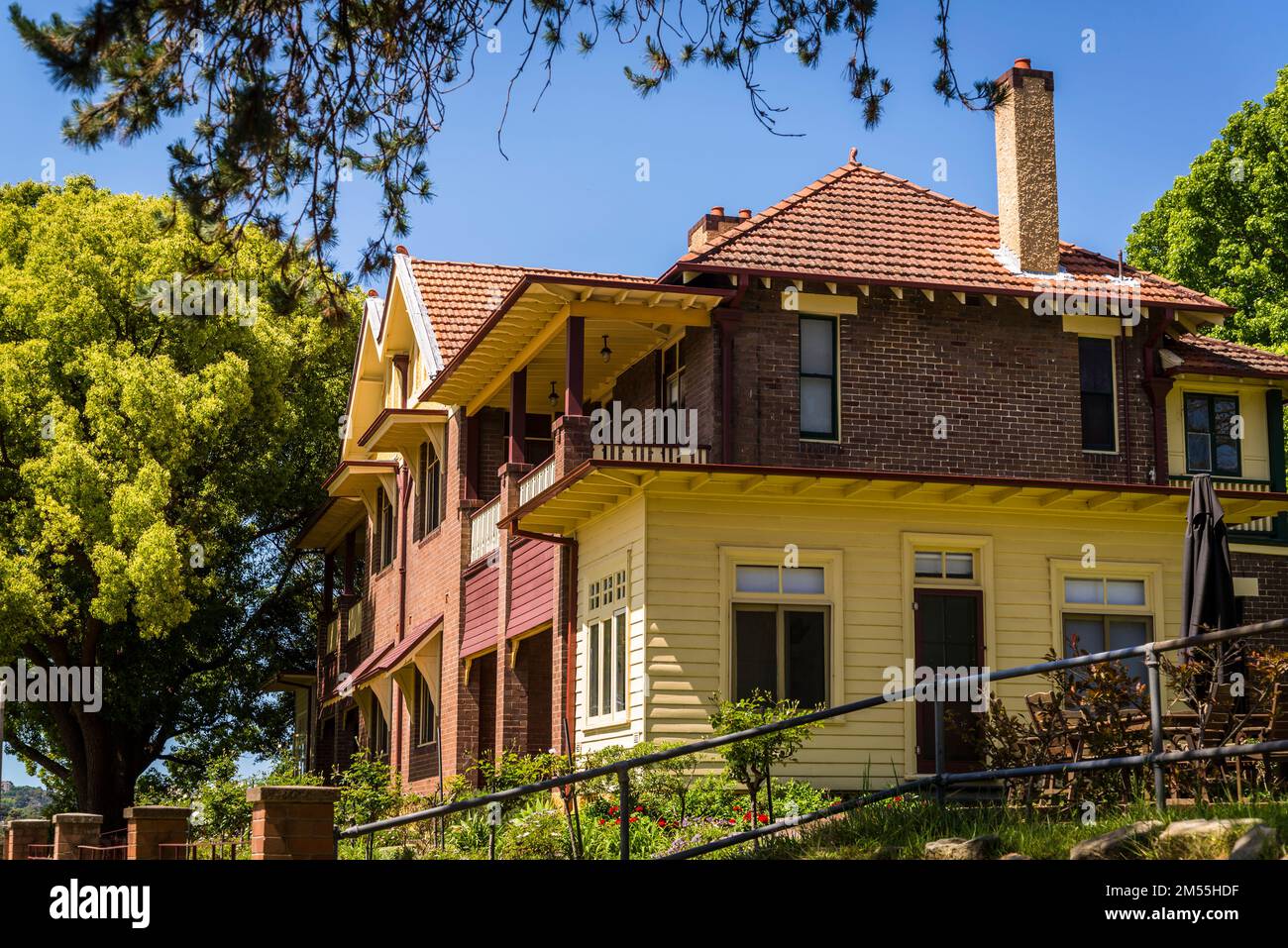 FEDERATION Duplex House, anciennement hébergement pour personnel de chantier naval, maintenant hébergement de vacances, Cockatoo Island, un patrimoine mondial de l'UNESCO à la jonction Banque D'Images