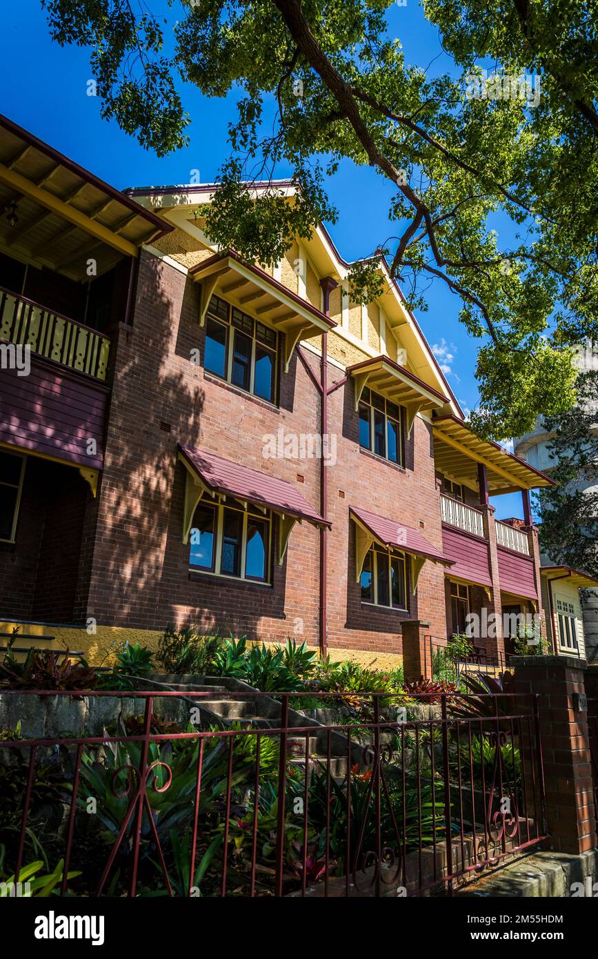 FEDERATION Duplex House, anciennement hébergement pour personnel de chantier naval, maintenant hébergement de vacances, Cockatoo Island, un patrimoine mondial de l'UNESCO à la jonction Banque D'Images