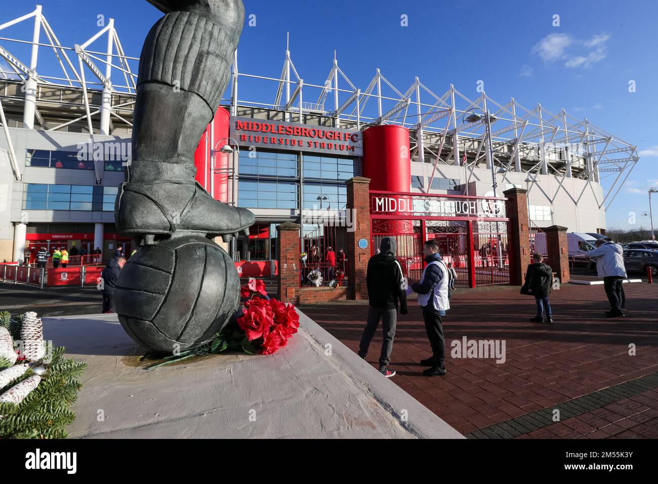 Vue générale à l'extérieur du stade Riverside, avant le match de championnat Sky Bet Middlesbrough vs Wigan Athletic au stade Riverside, Middlesbrough, Royaume-Uni, 26th décembre 2022 (photo de James Heaton/News Images) Banque D'Images