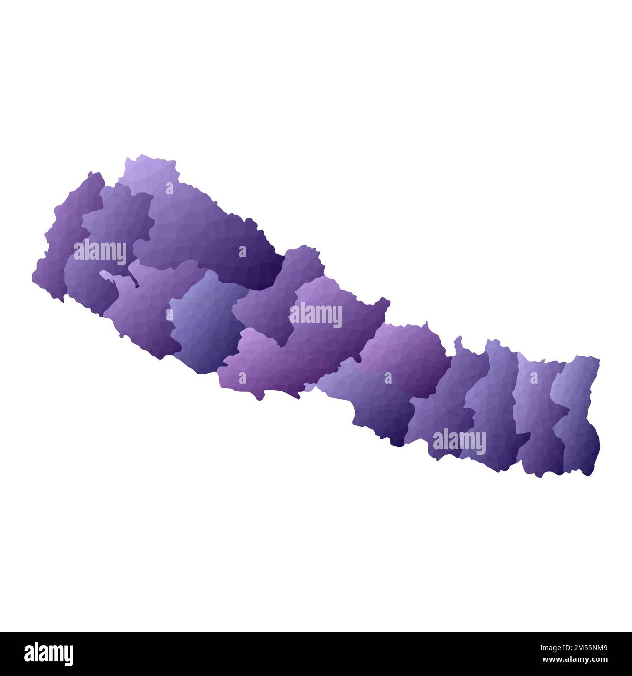 Carte du Népal. Contour géométrique de pays. Illustration décente de vecteur violet. Illustration de Vecteur