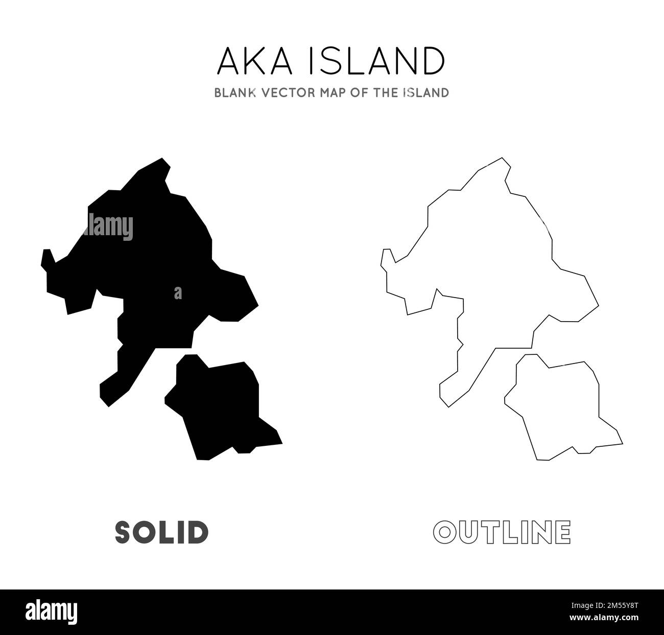 Carte de l'île. Borders of aka Island pour votre infographie. Illustration vectorielle. Illustration de Vecteur