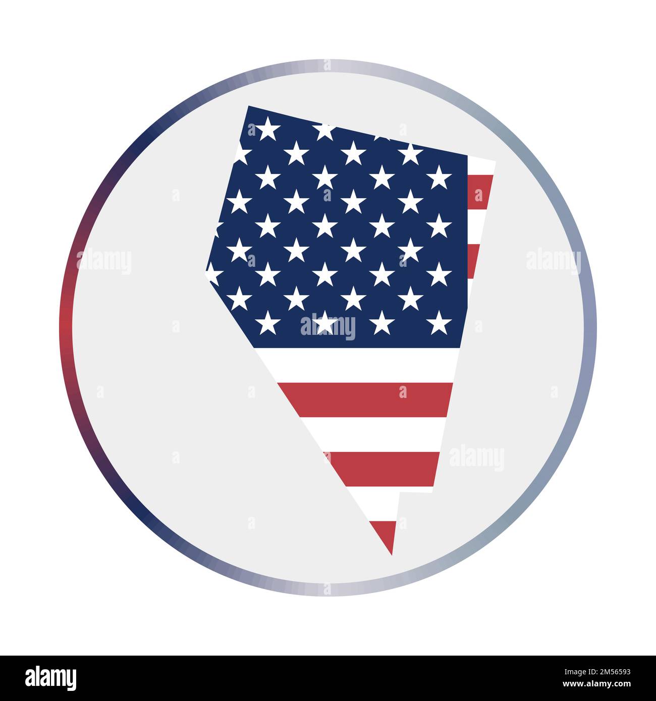 Icône Nevada. Forme de l'état américain avec drapeau du Nevada. Signe rond avec anneau dégradé de couleurs de drapeau. Superbe illustration vectorielle. Illustration de Vecteur