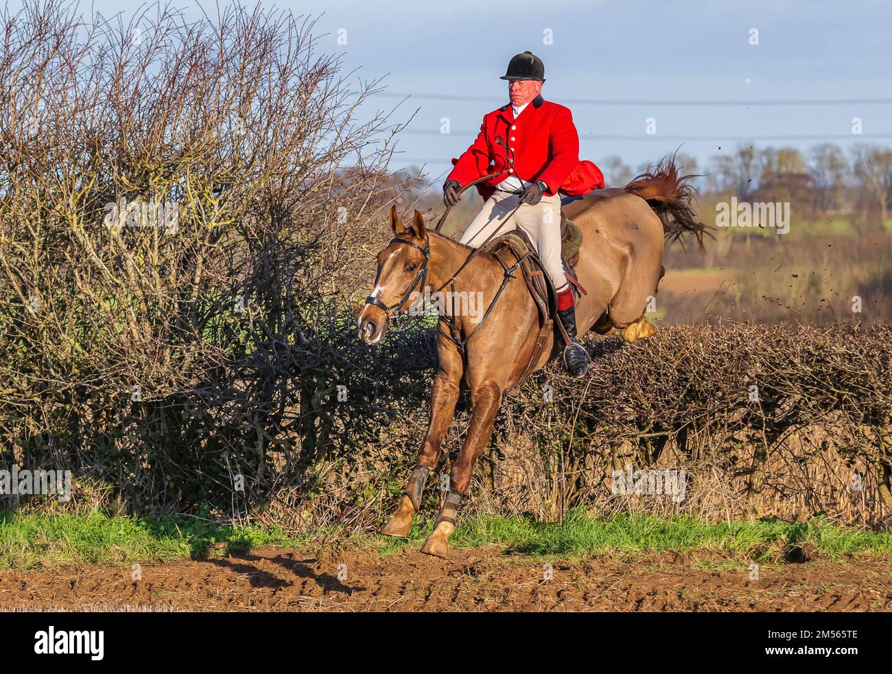 Lincolnshire, Royaume-Uni. 26th décembre 2022. La rencontre du lendemain de Noël des Cranwell Bloodhounds a attiré un large suivi et quelques haies élevées à sauter sur la rencontre traditionnelle dans les chenils de la chasse. Credit: Matt Limb OBE/Alamy Live News Banque D'Images