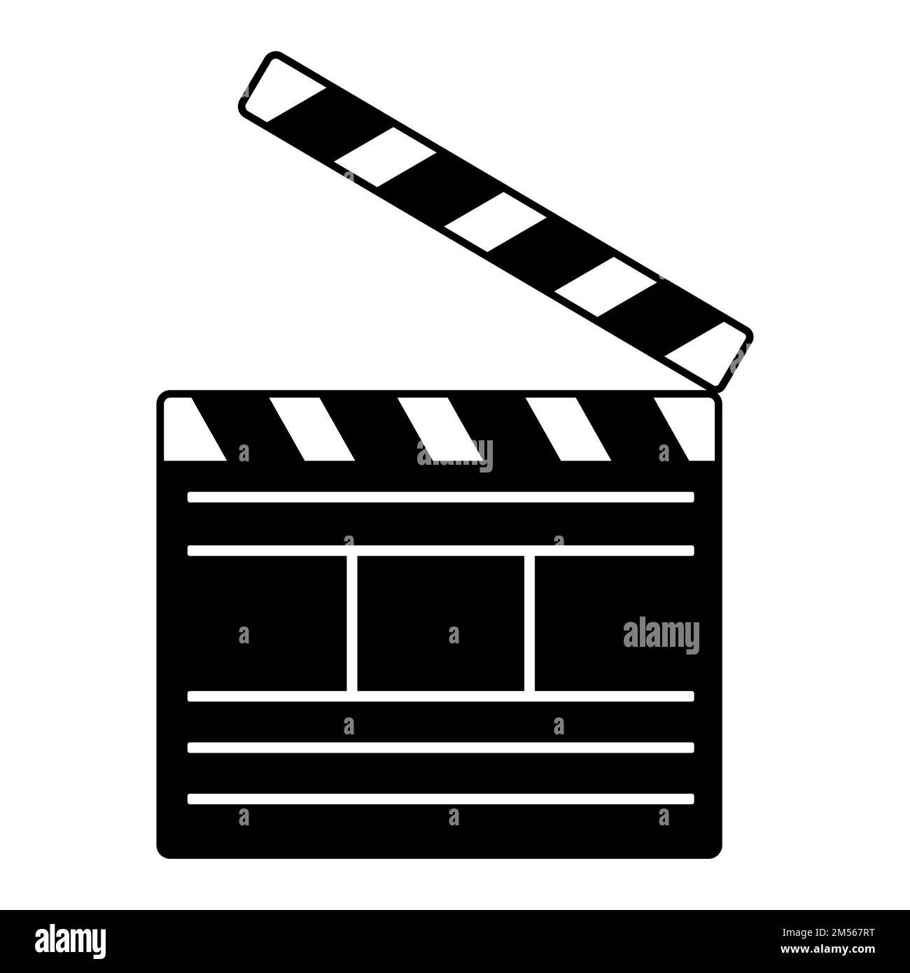 Clapperboard de film isolé sur fond blanc. Illustration vectorielle. Illustration de Vecteur