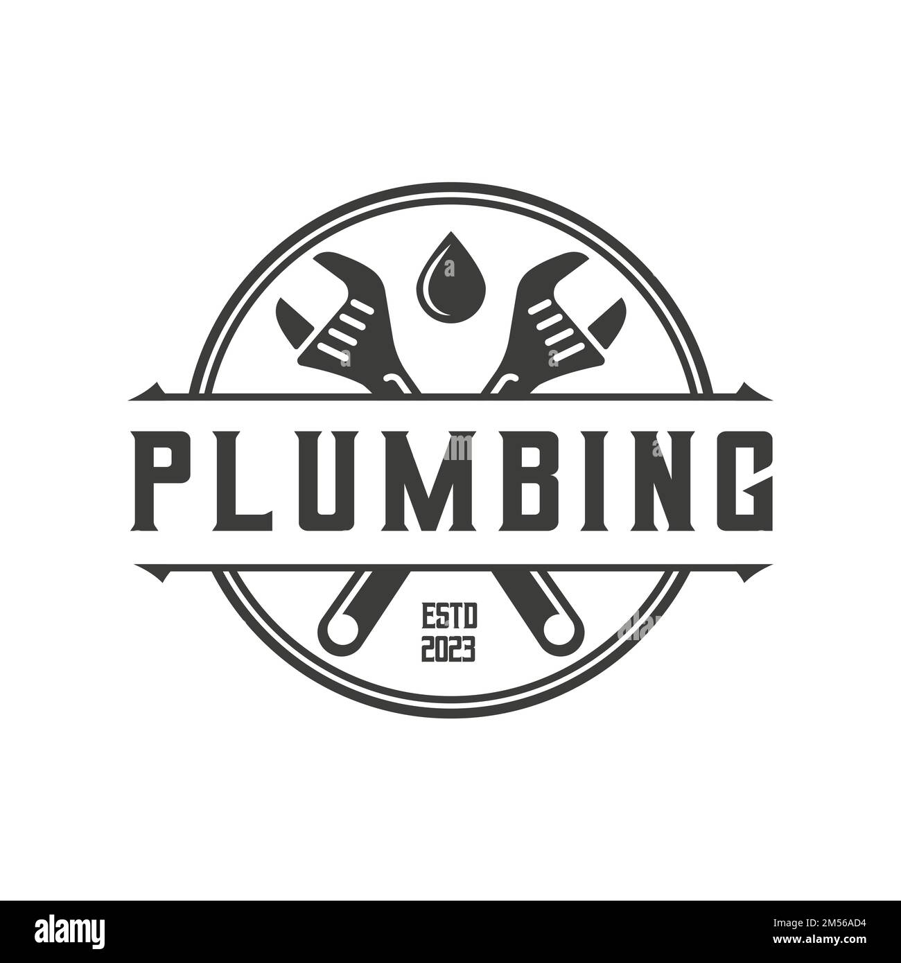 Logo de plomberie, de style rétro ou vintage, logo de plombier pour le design professionnel de l'emblème de concept d'affaires, modèle Illustration de Vecteur Logo de plomberie, de style rétro ou vintage, logo de plombier pour le design professionnel de l'emblème de concept d'affaires, modèle Illustration de Vecteur