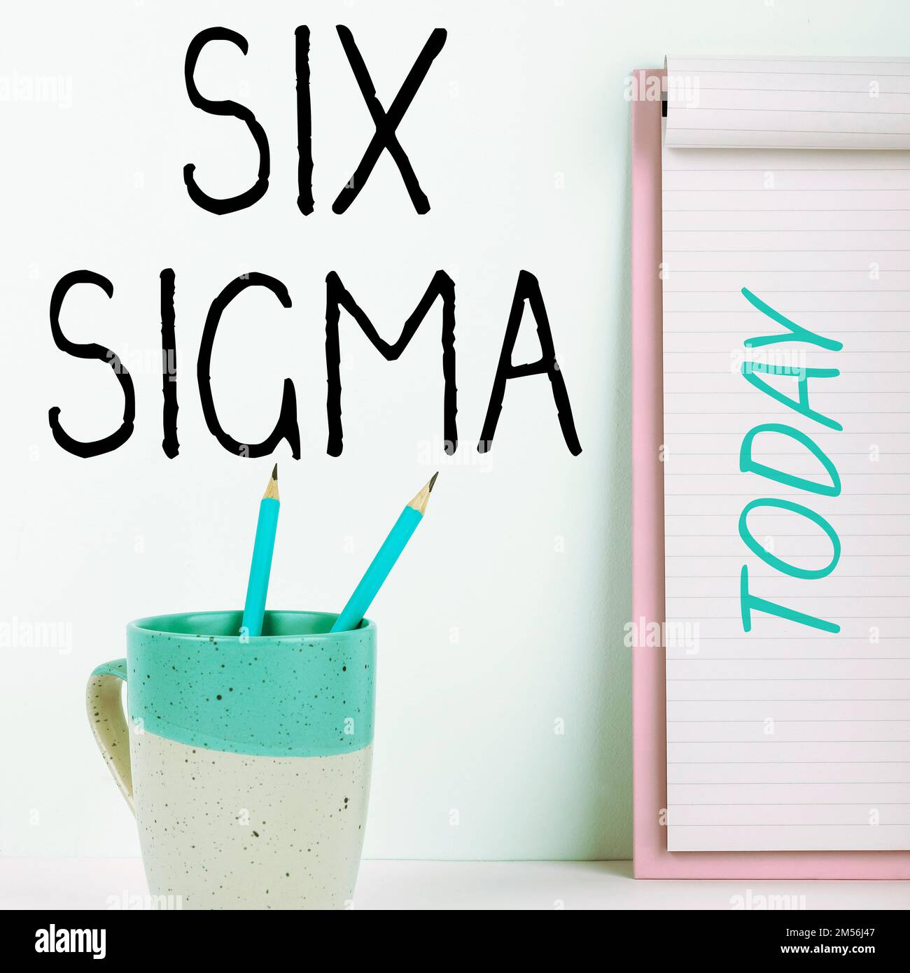 Rédaction affichant du texte six Sigma, Word pour les techniques de gestion visant à améliorer les processus d'affaires Banque D'Images