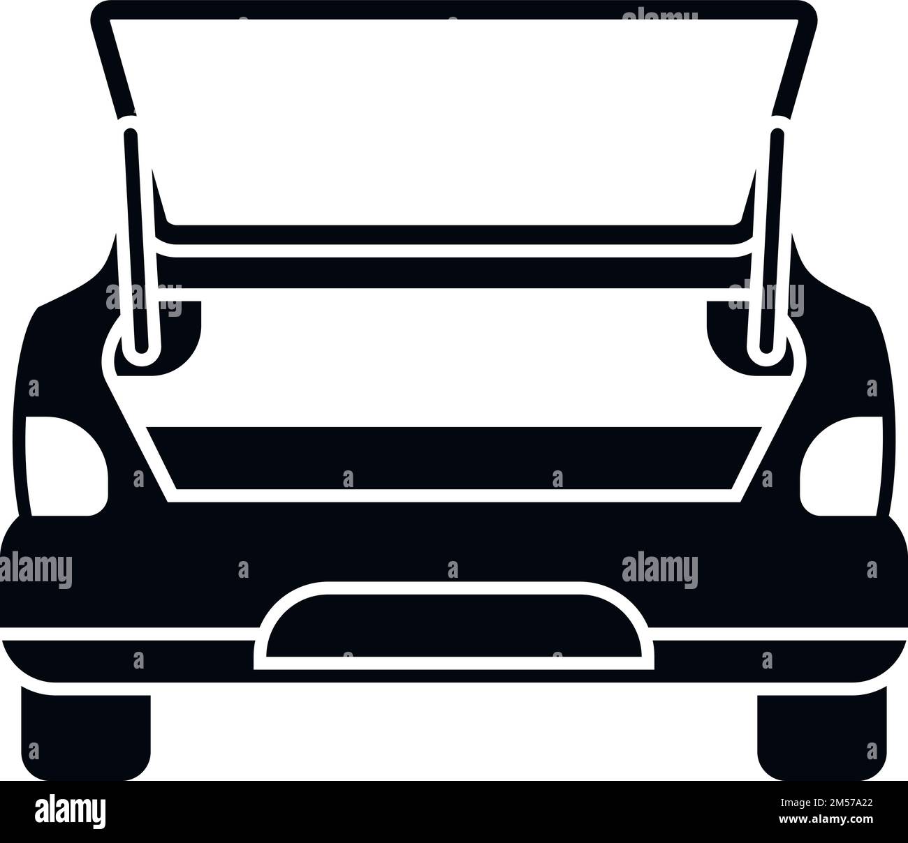 Icône roue dans le coffre de voiture vecteur simple. Ouvrez la porte. Valise familiale Illustration de Vecteur