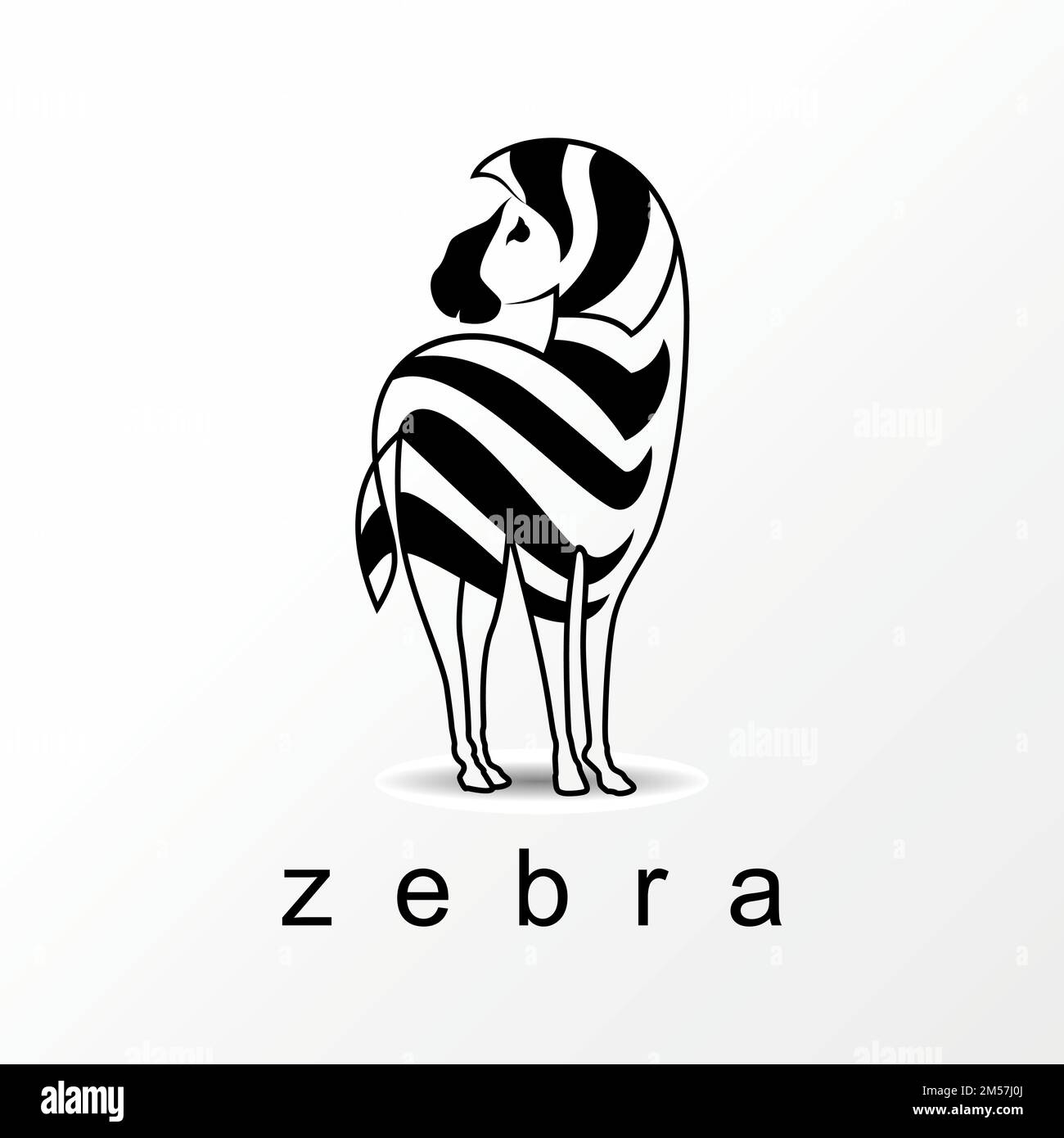 Simple et unique féminité zébrée cheval image graphique icône logo design abstrait concept vecteur stock. symbole lié à l'animal ou au caractère. Illustration de Vecteur