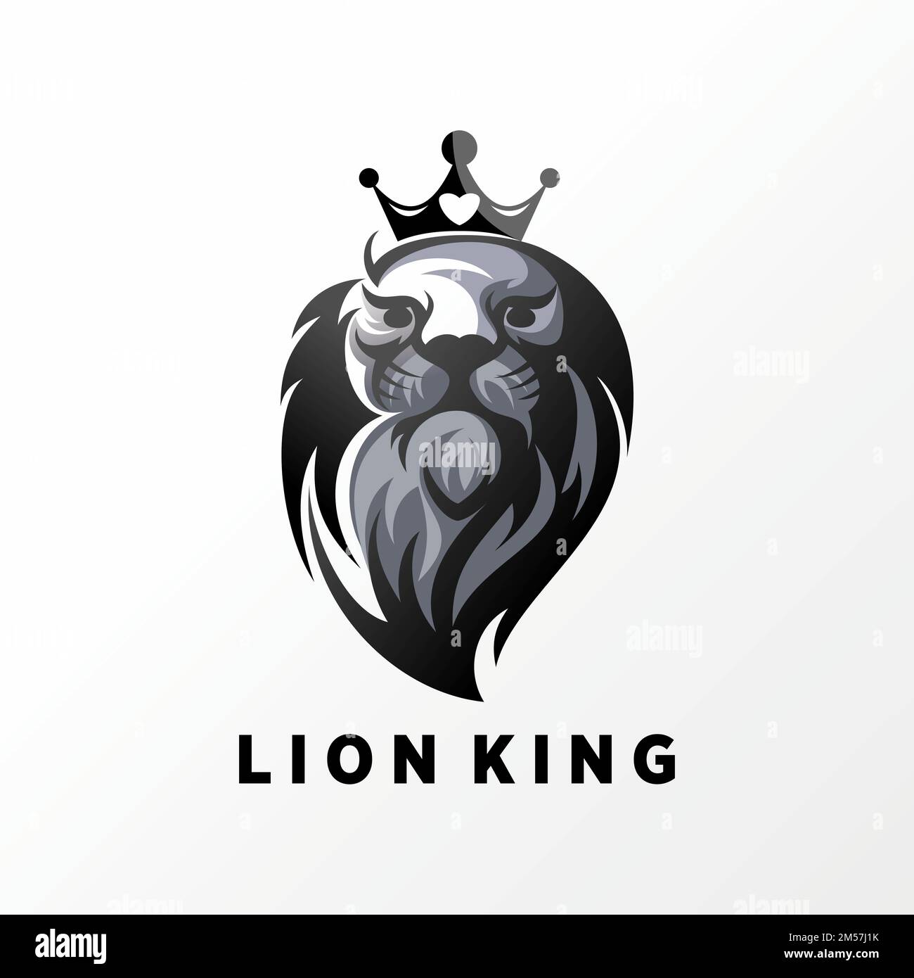 Simple et unique tête lion roi ou en utilisant l'image de couronne graphique icône logo design abstrait concept vecteur stock. symbole relatif à l'animal ou au caractère. Illustration de Vecteur