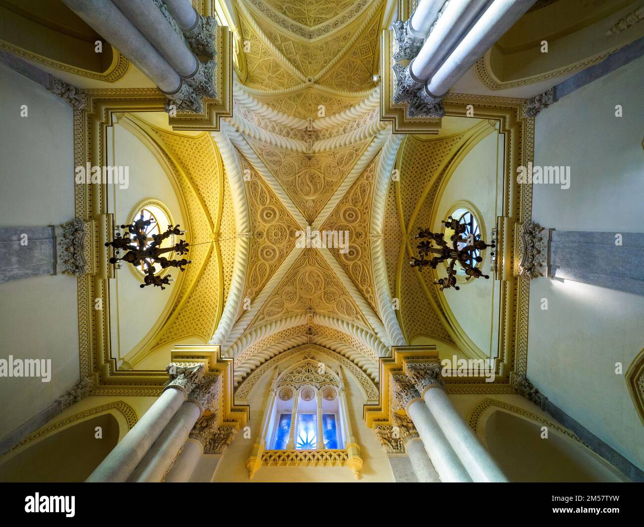 Plafond - la cathédrale royale (le vrai Duomo) d'Erice - Sicile, Italie Banque D'Images