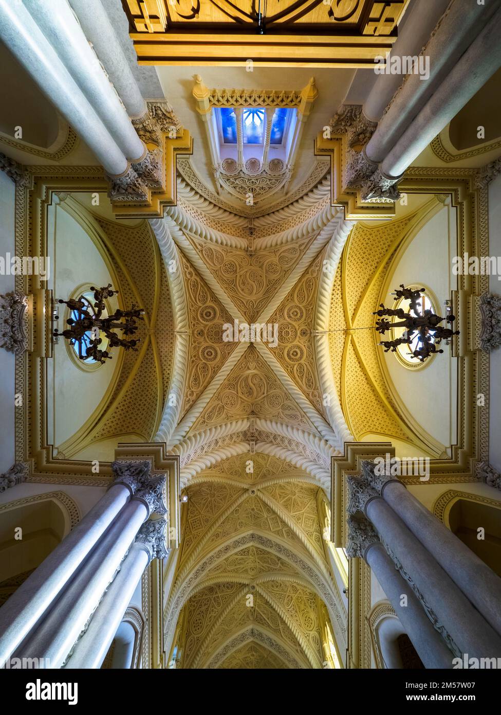 Plafond - la cathédrale royale (le vrai Duomo) d'Erice - Sicile, Italie Banque D'Images
