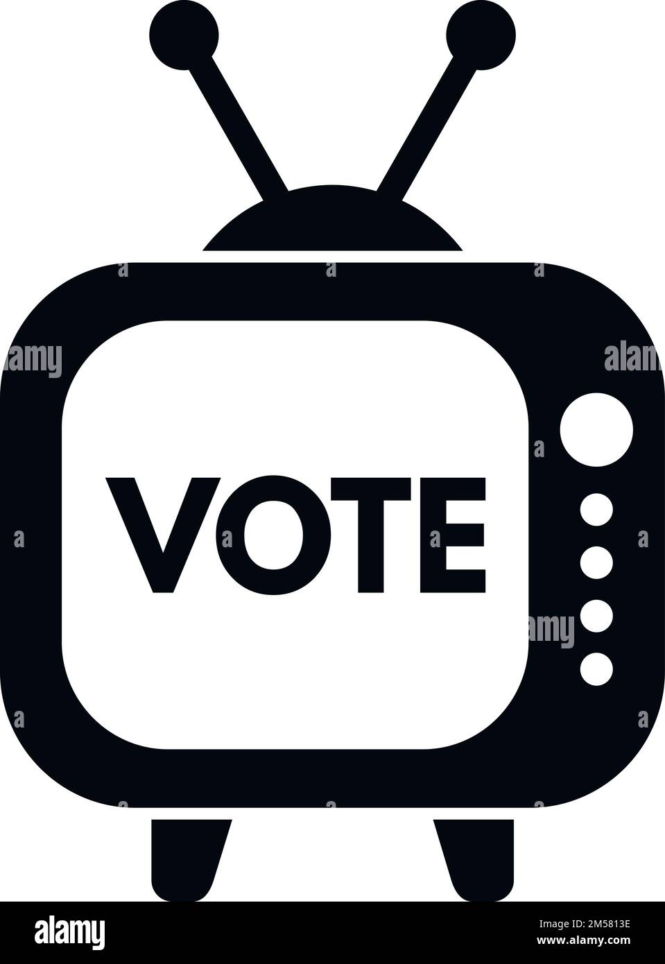 TV Set voter icône vecteur simple. Choix social. Bulletin de vote Illustration de Vecteur