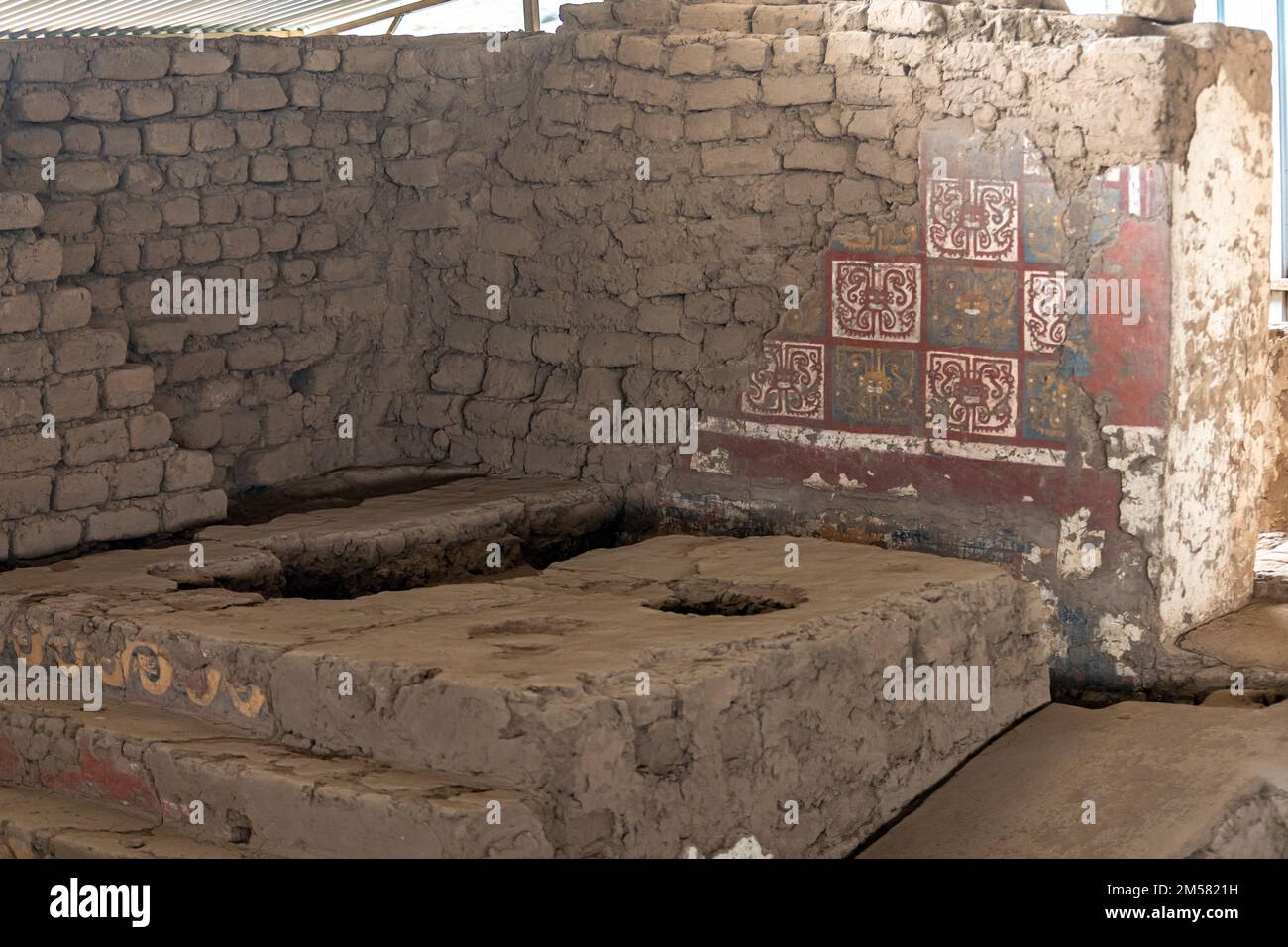 Trujillo, Pérou - 18 septembre 2022: Site archéologique de Huaca de la Luna au Pérou près de Trujillo Banque D'Images