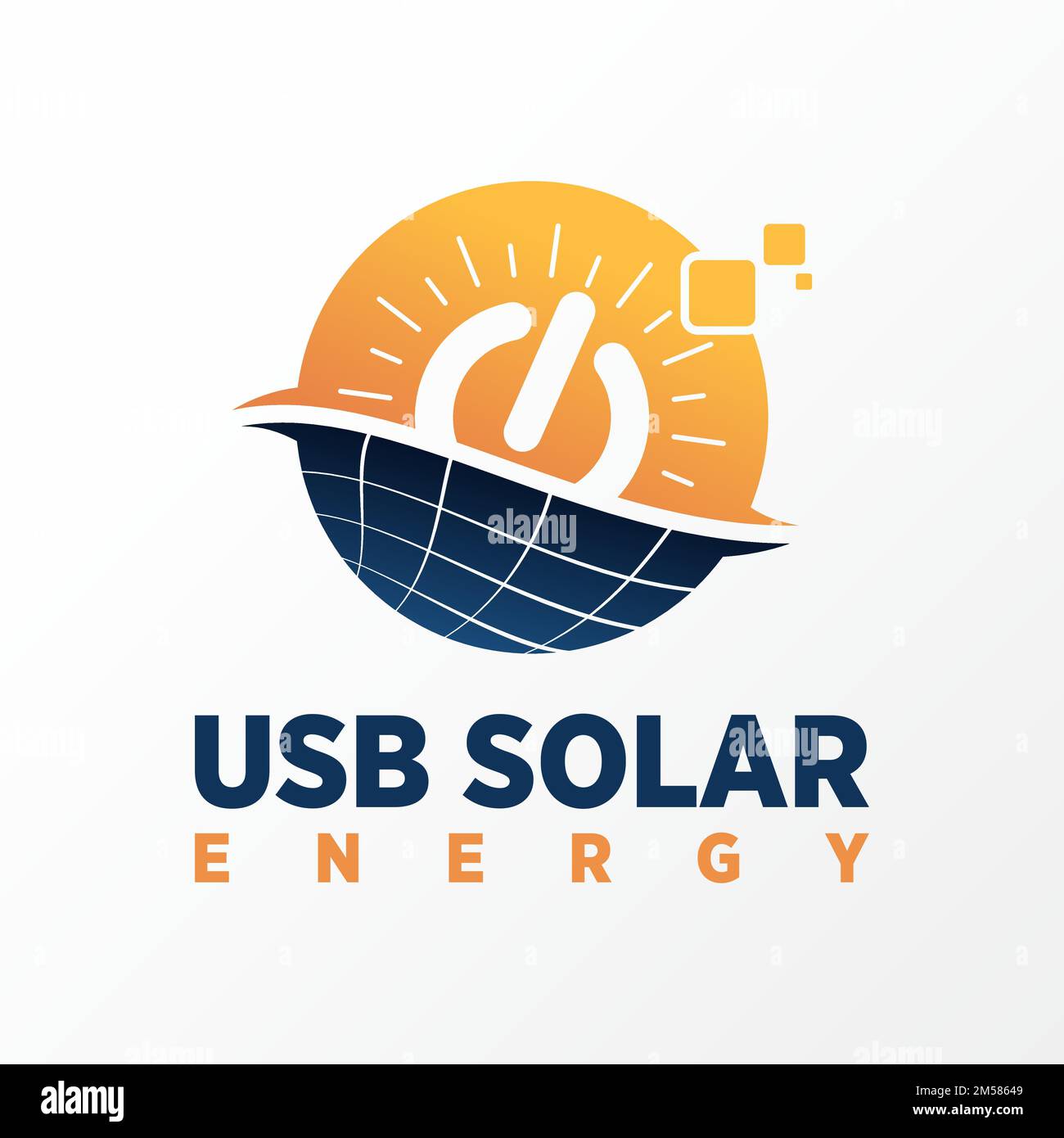 Unique énergie solaire vendre et technologie image graphique icône logo design abstrait concept vecteur stock. utilisé comme symbole relatif à l'alimentation ou à l'électricité Illustration de Vecteur