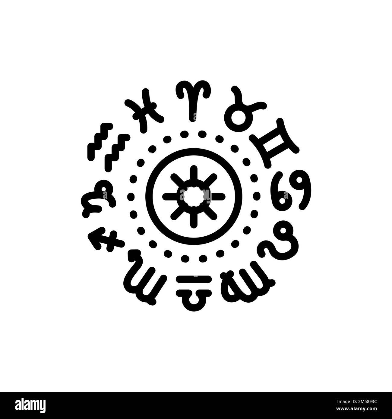 Icône de ligne de couleur de symbole d'horoscope. Elément vectoriel isolé. Pictogramme de contour pour la page Web, l'application mobile, la promotion Illustration de Vecteur