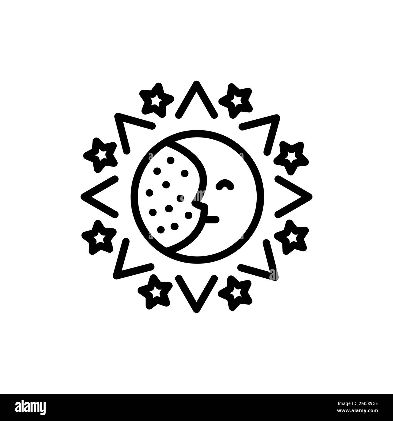 Icône de ligne de couleur d'ornement mystique. Elément vectoriel isolé. Pictogramme de contour pour la page Web, l'application mobile, la promotion Illustration de Vecteur