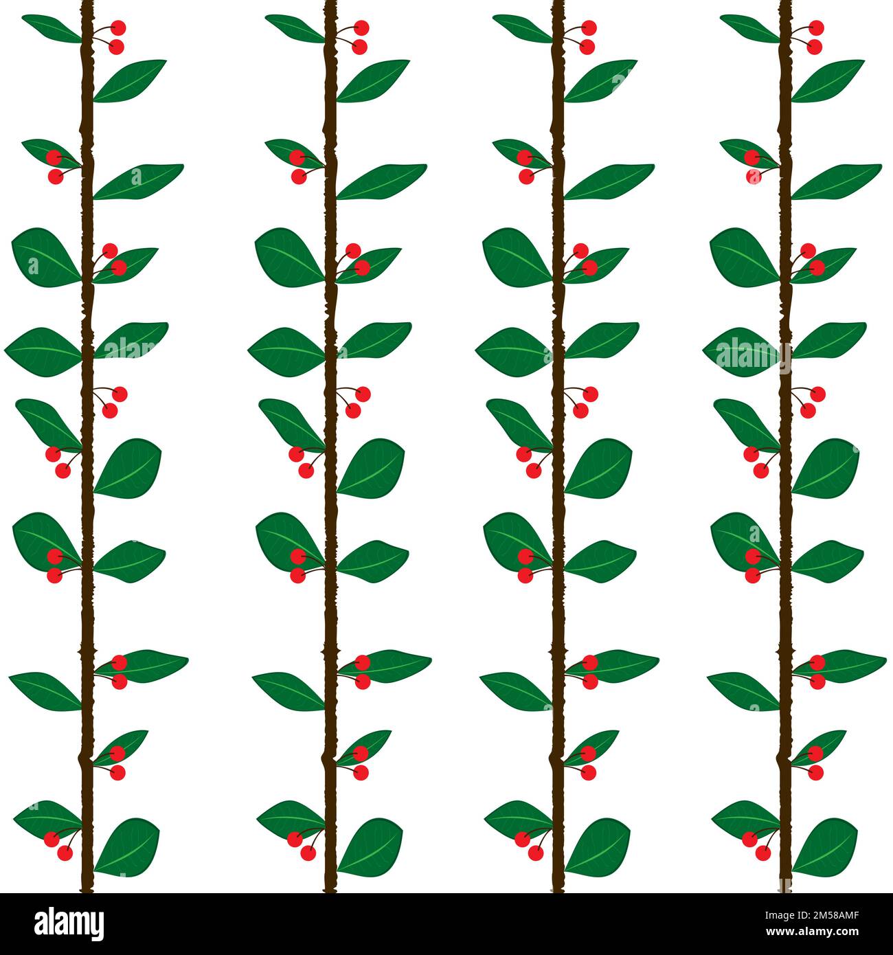 Motif vintage avec branche de cerisier et trèfle; illustration vectorielle; frise vintage Illustration de Vecteur