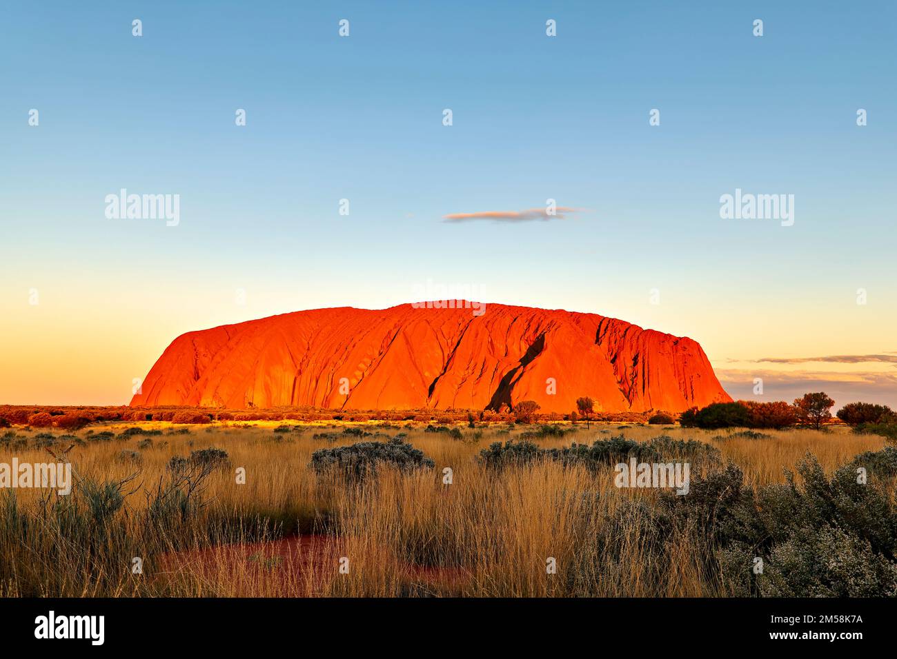 Coucher de soleil à Uluru Ayers Rock. Territoire du Nord. Australie Banque D'Images