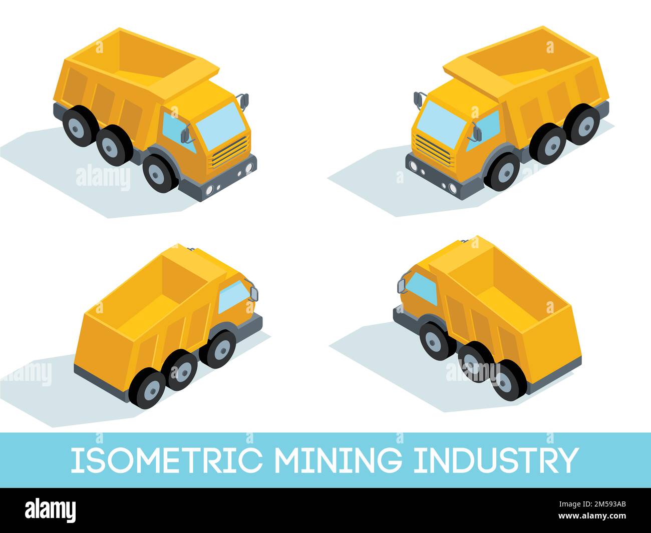 Isométrique 3D icônes de l'industrie minière ensemble 2 image de l'équipement et des véhicules miniers illustration vectorielle isolée. Illustration de Vecteur