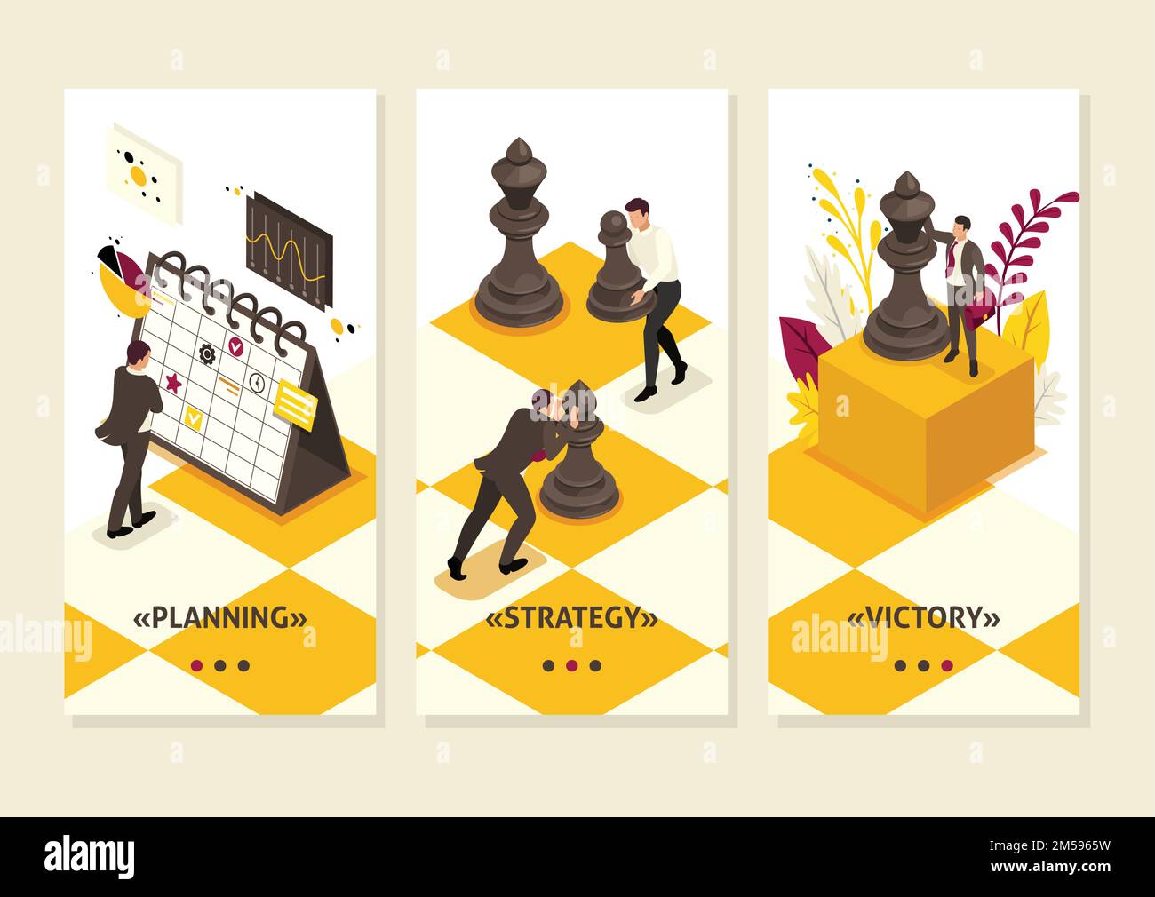 Concept d'application modèle isométrique planification stratégique des activités, travail d'équipe, applications pour smartphone. Illustration de Vecteur