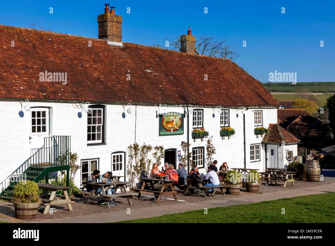 Angleterre, East Sussex, Eastbourne, East Dean Village, The Tiger Inn Pub *** Légende locale *** UK,United Kingdom,Great Britain,England,England,English, Banque D'Images