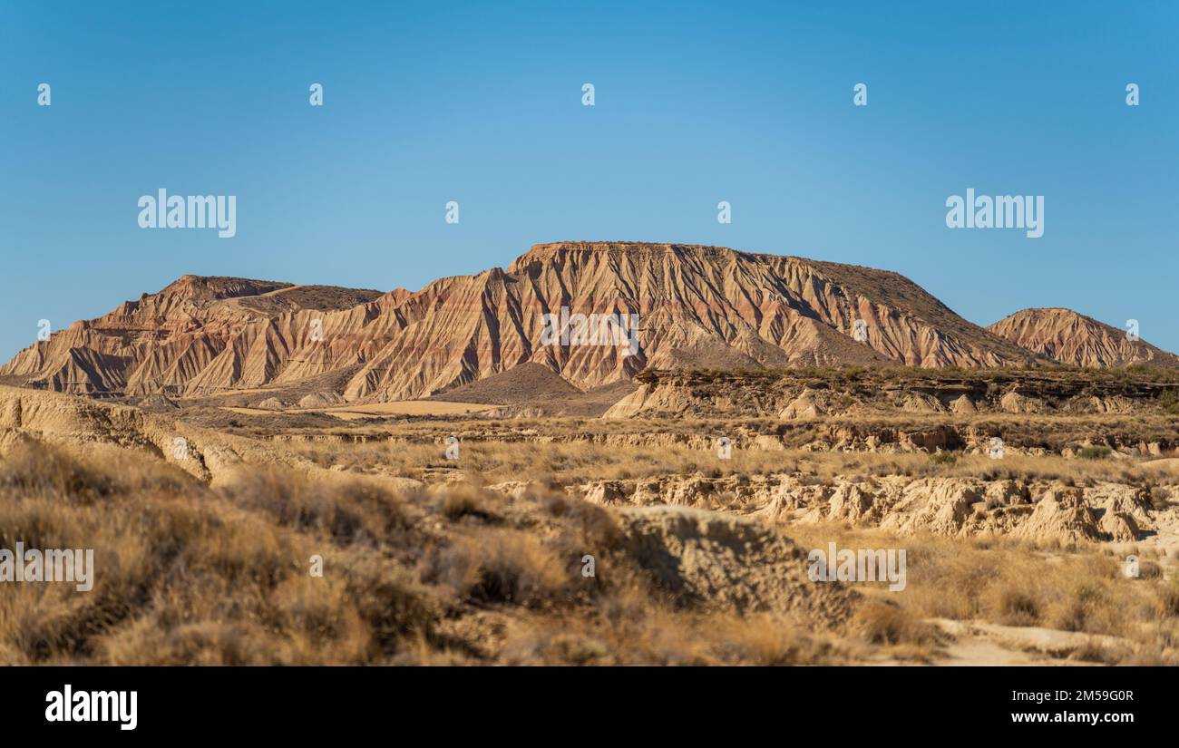 Bardenas désert sec classique montagne de sable avec des couches Banque D'Images