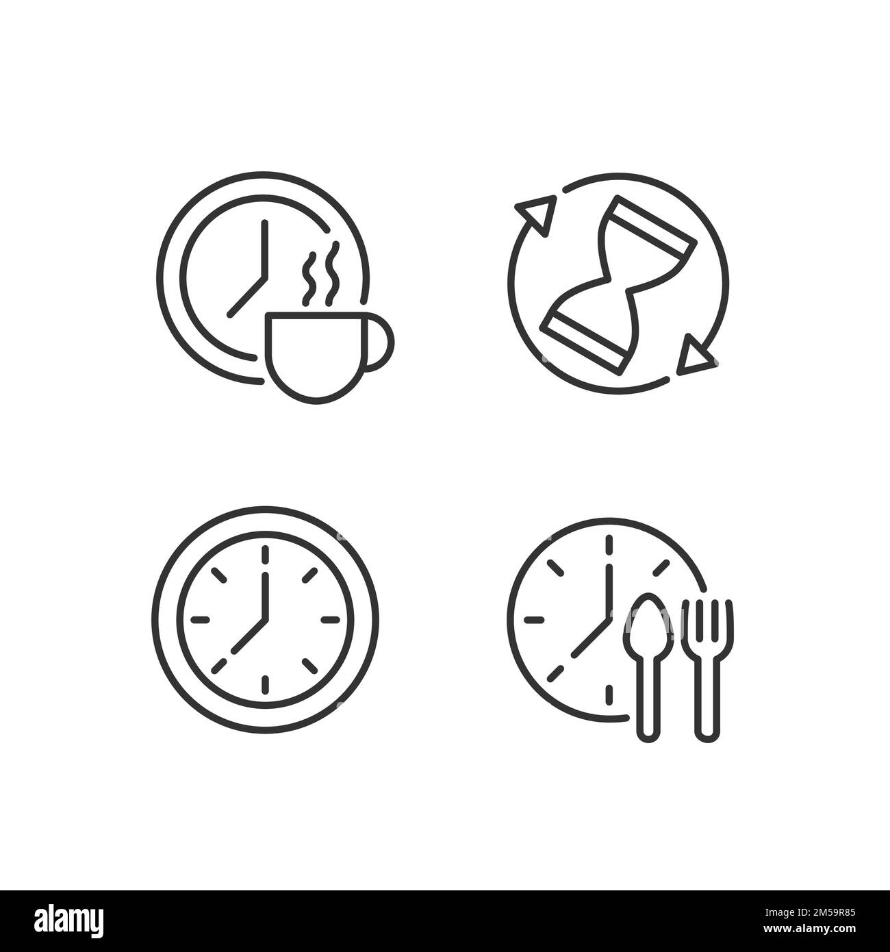 Gestion efficace du temps ensemble d'icônes linéaires pixel Perfect Illustration de Vecteur
